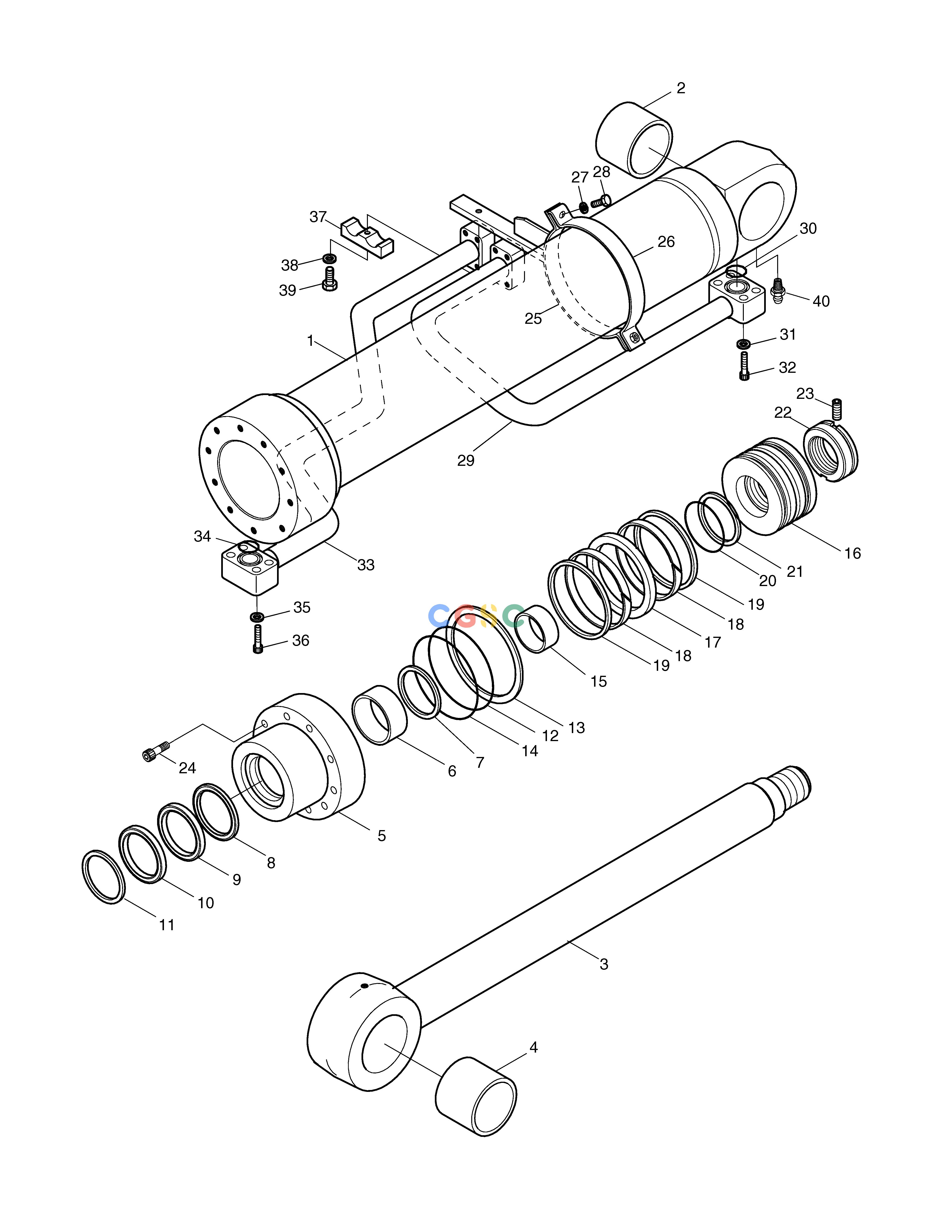 斗山零件查询BOOM CYLINDER-L.H SOLAR 250LC-V Doosan parts catalog online