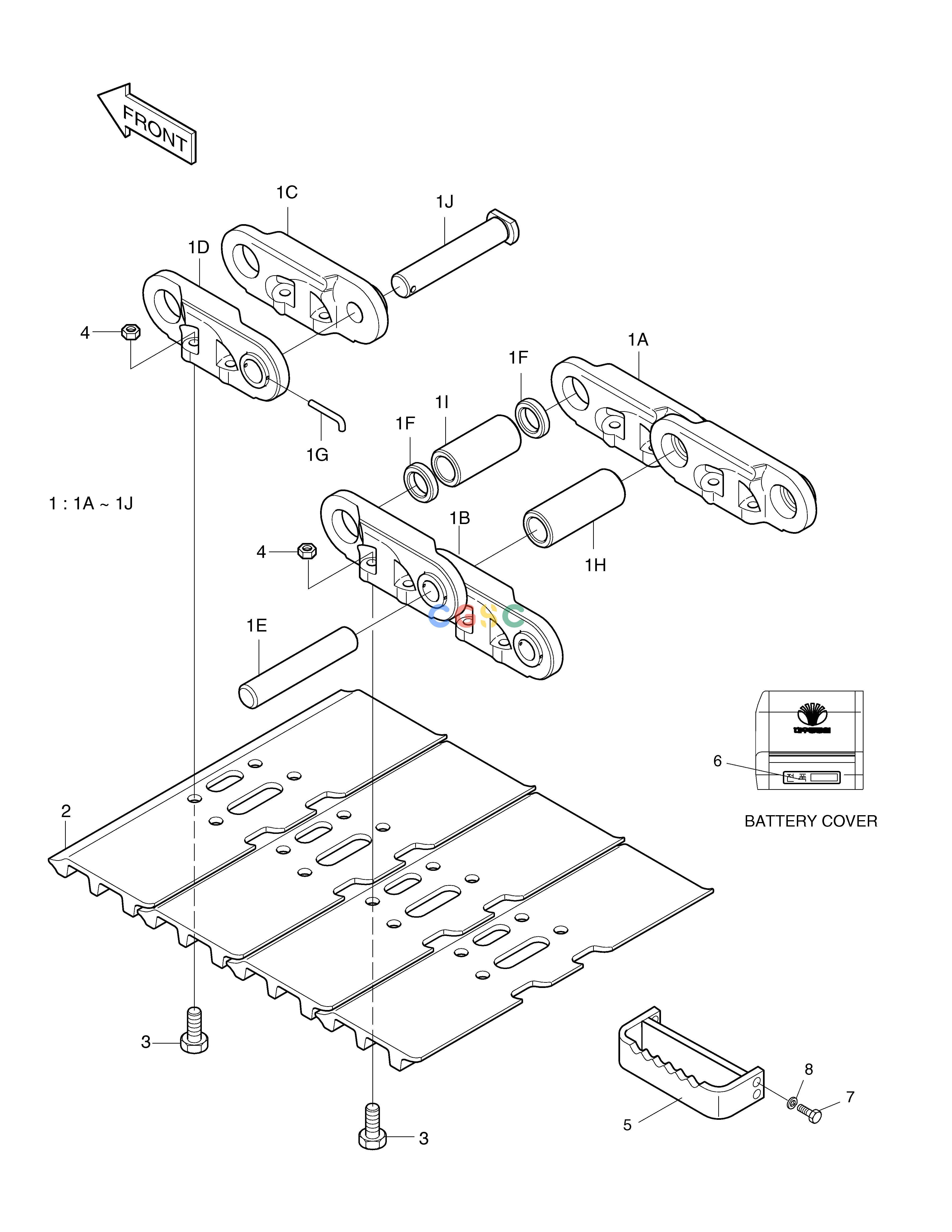 斗山零件查询TRACK SHOE-700G SOLAR 250LC-V Doosan parts catalog online
