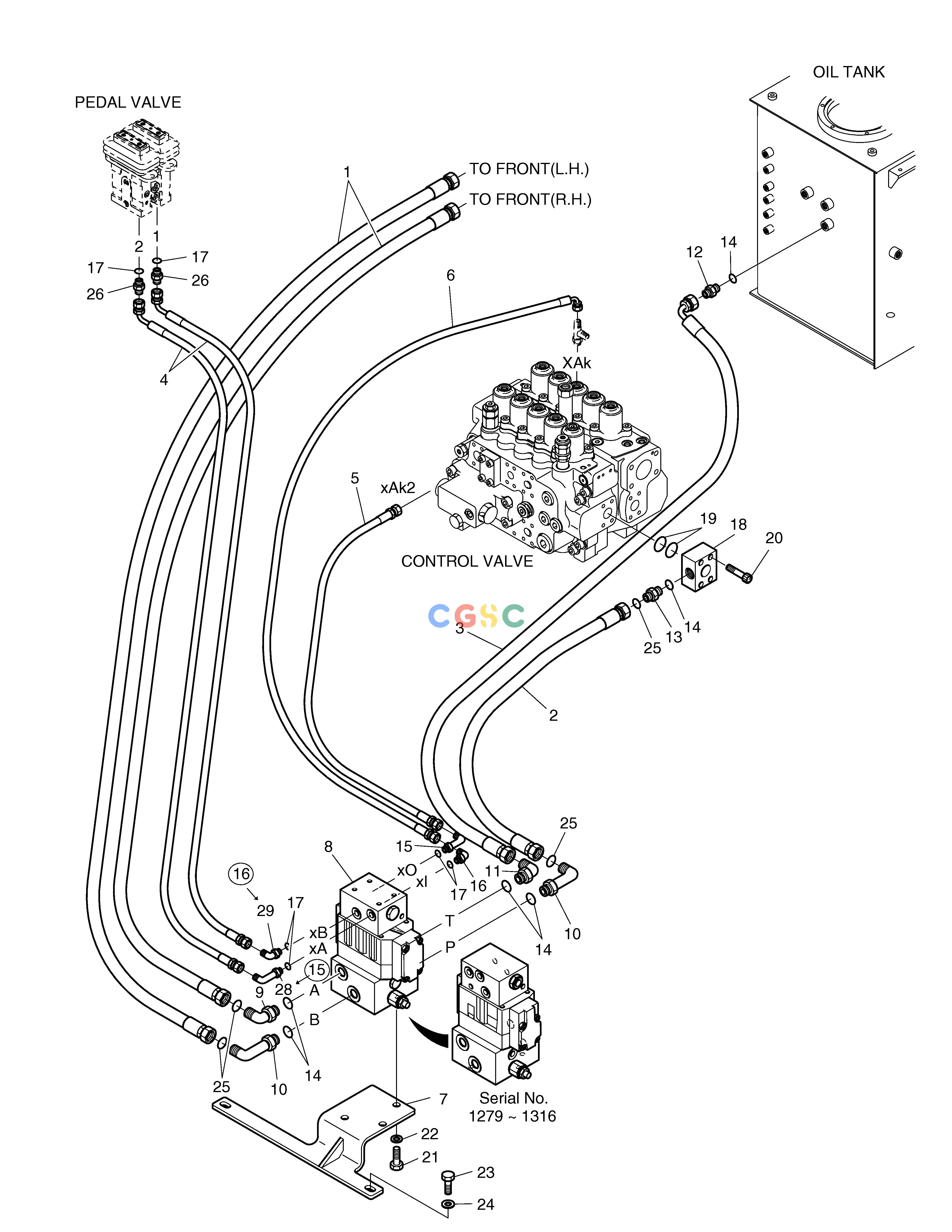 斗山零件查询MAIN PIPING-ROTATION & TILTING SOLAR 250LC-V Doosan parts catalog online