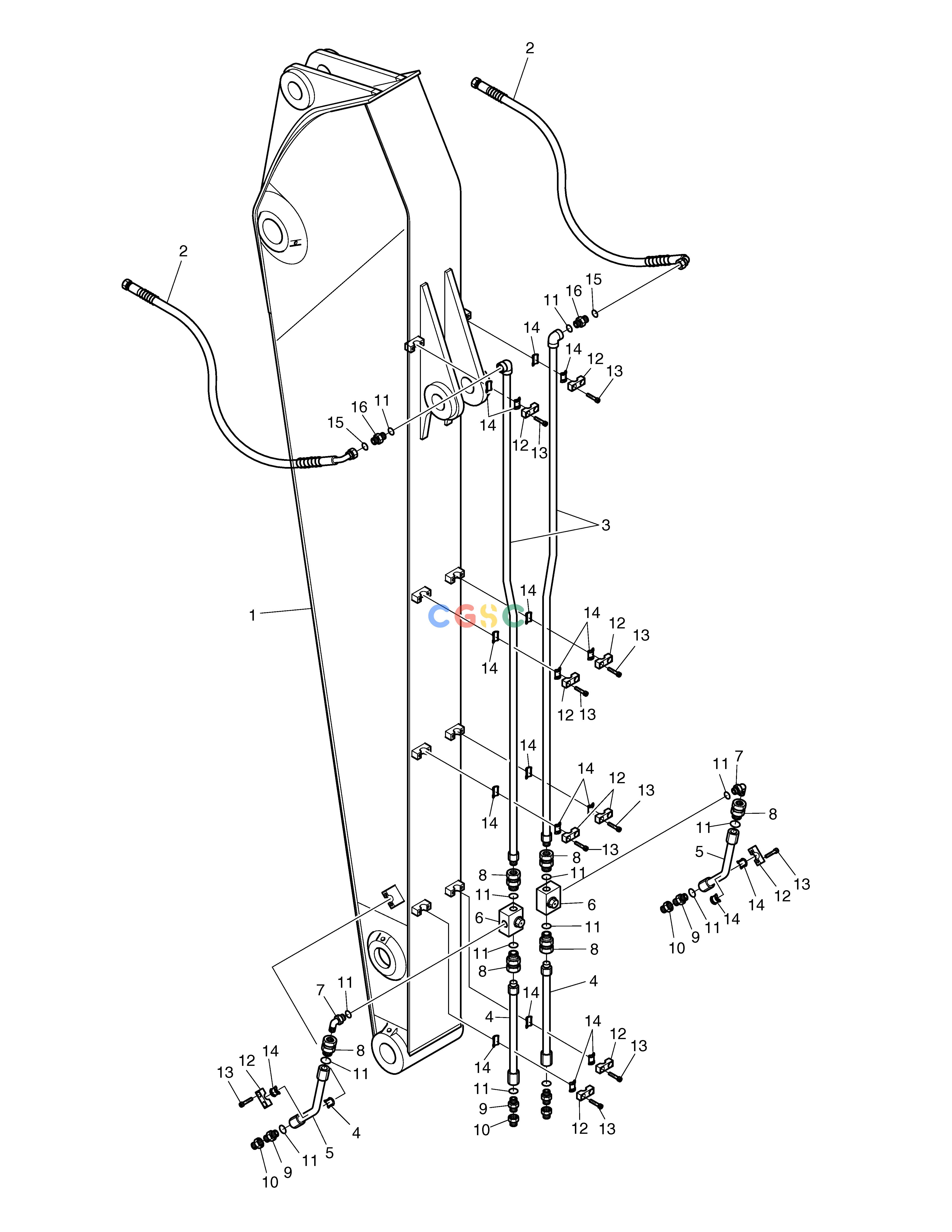 斗山零件查询ARM PIPING-ROTATION & TILTING SOLAR 250LC-V Doosan parts catalog online