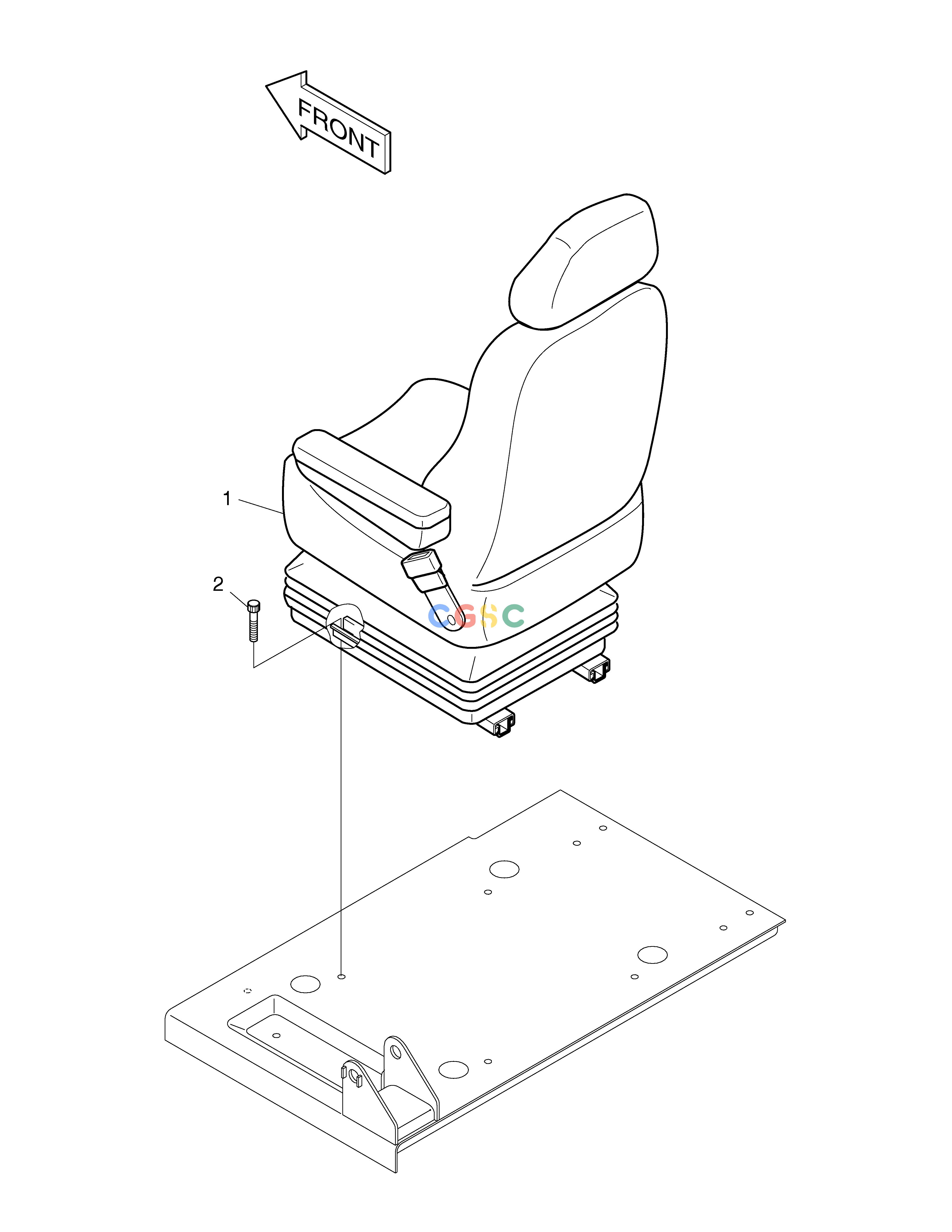 斗山零件查询SEAT MOUNTING ASS'Y-EUROPE & U.S.A SOLAR 170LC-V Doosan parts catalog online