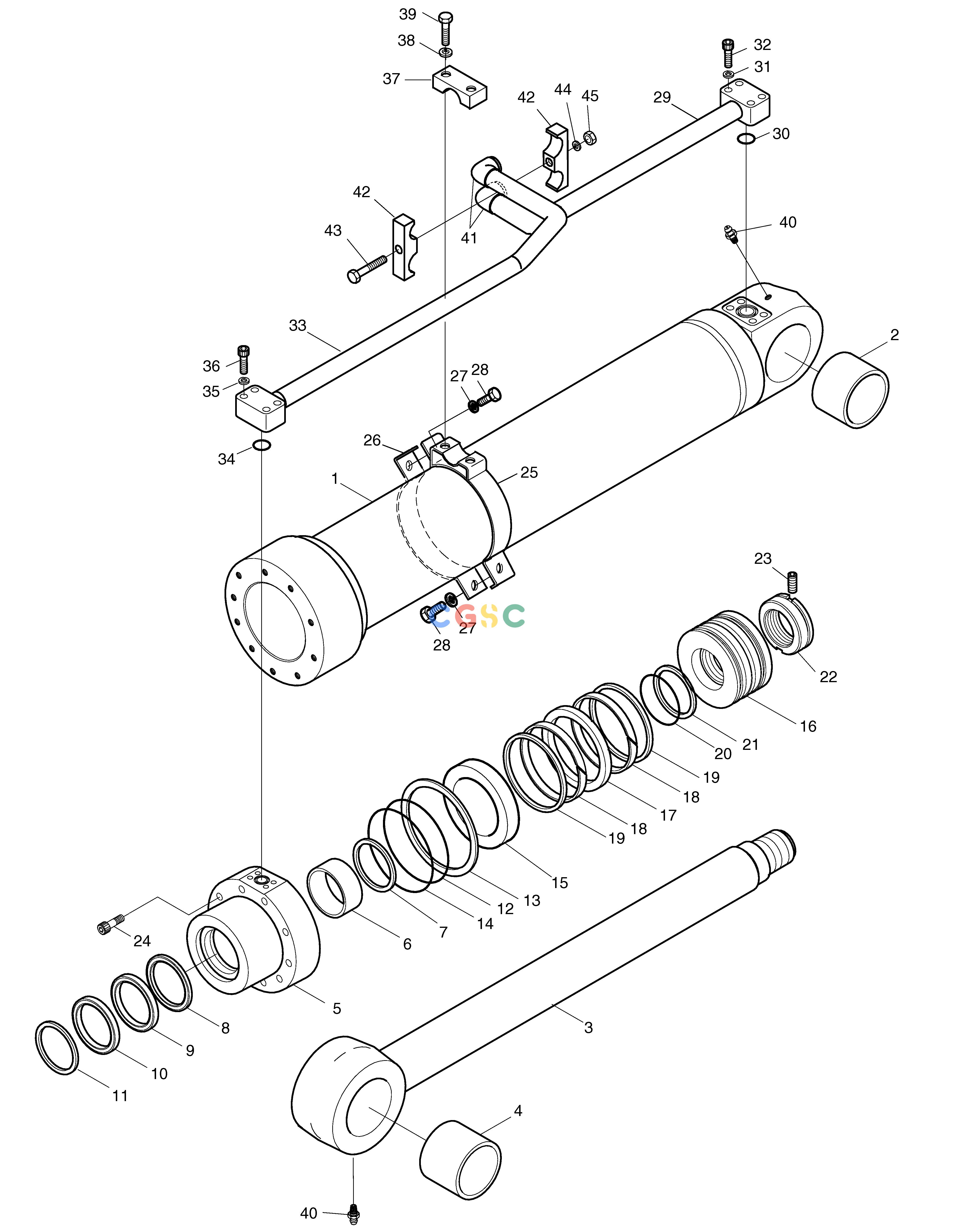 斗山零件查询BOOM CYLINDER(R.H)-ARTI.BOOM SOLAR 170LC-V Doosan parts catalog online
