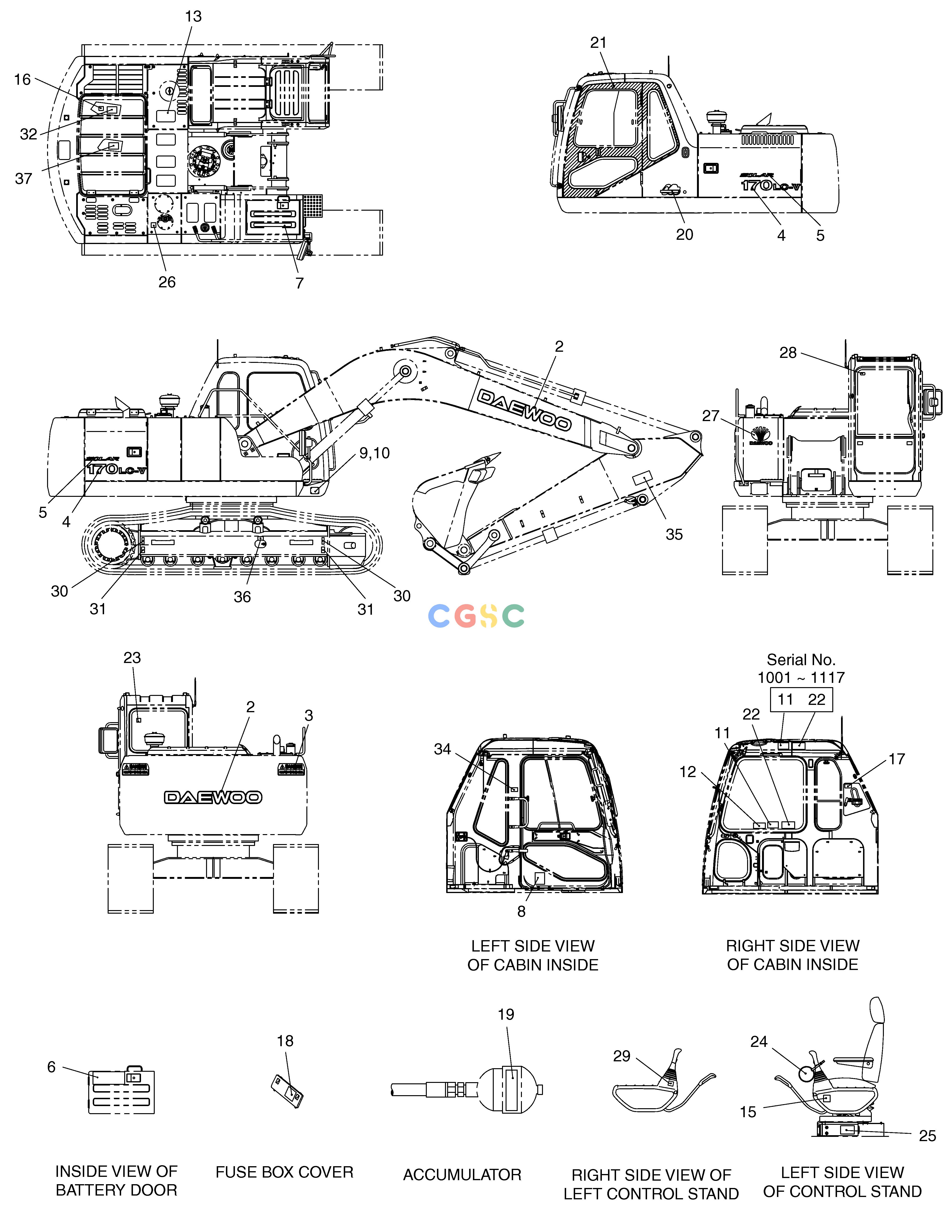 斗山零件查询NAME PLATE-ENGLISH SOLAR 170LC-V Doosan parts catalog online