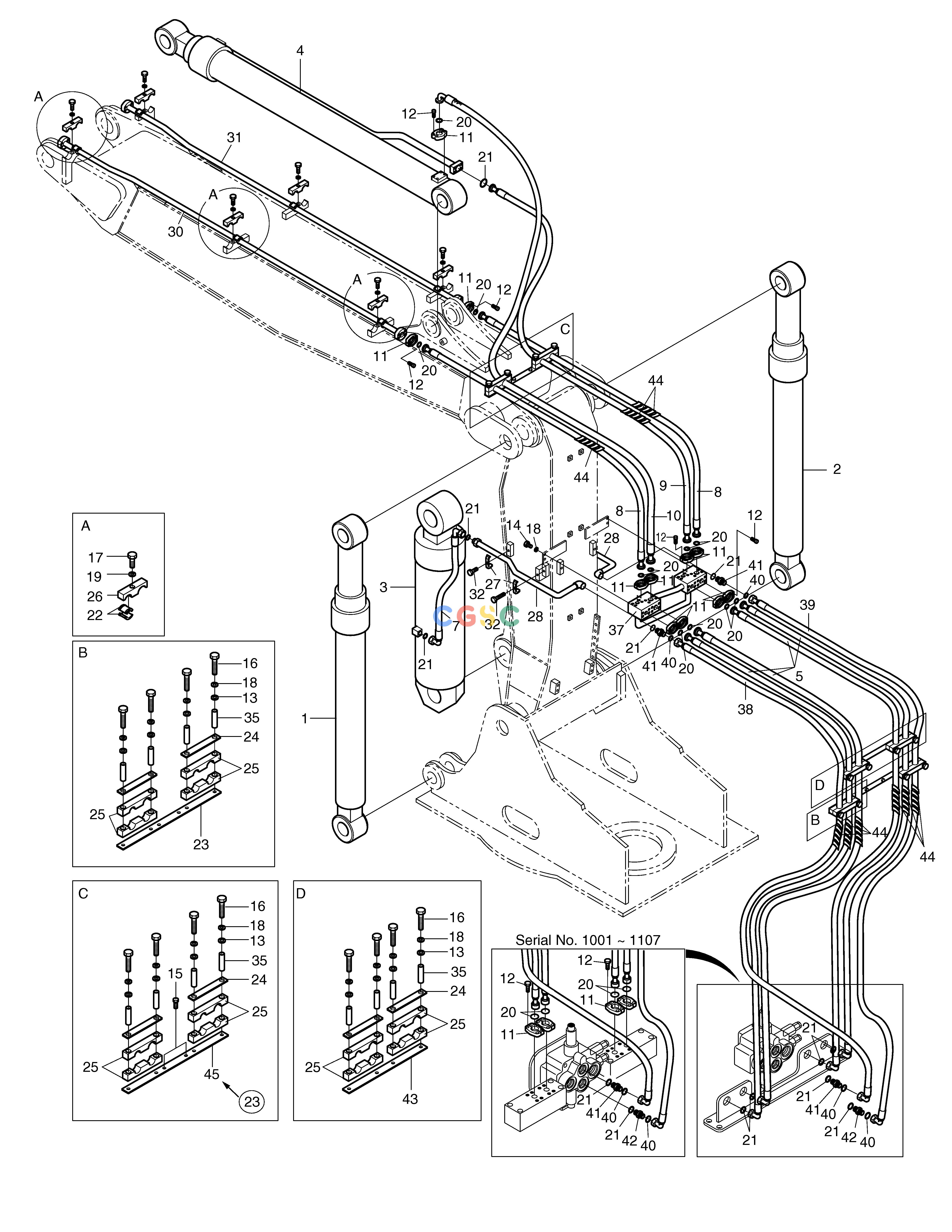 斗山零件查询FRONT PIPING-ARTI.BOOM SOLAR 170LC-V Doosan parts catalog online