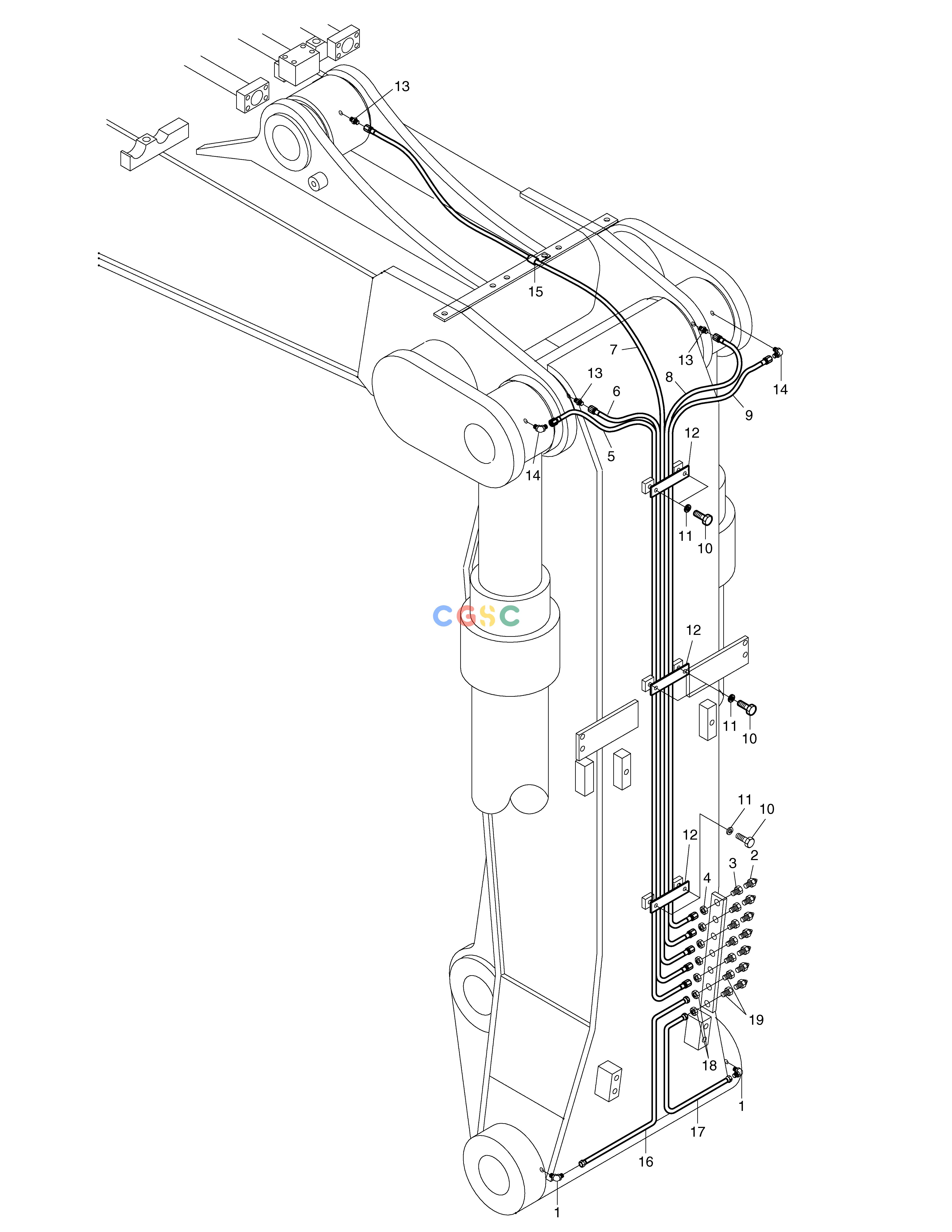 斗山零件查询FRONT LUBRICATION PIPING-ARTI.BOOM SOLAR 170LC-V Doosan parts catalog online