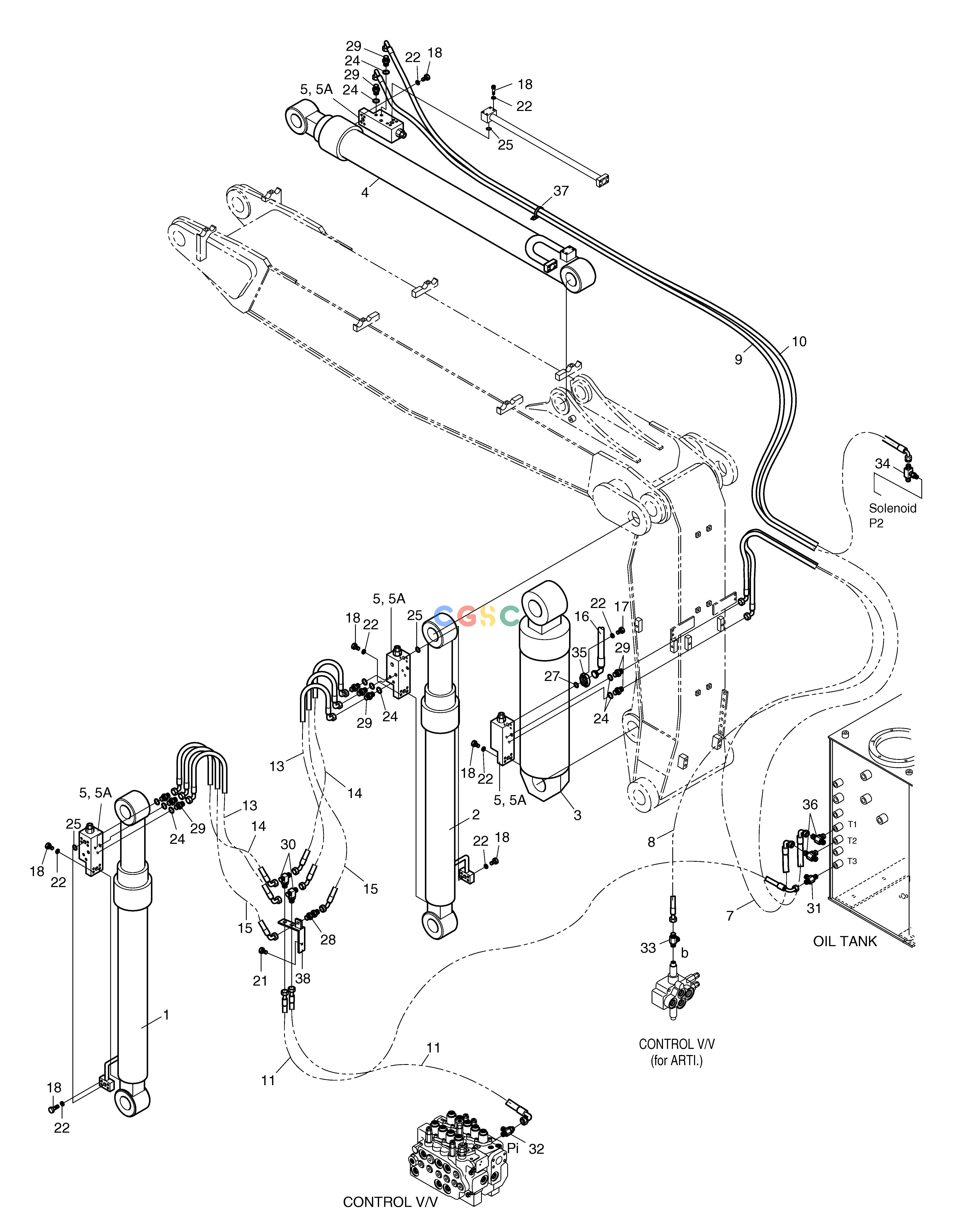 斗山零件查询LOCK VALVE PIPING-ARTI.BOOM SOLAR 170LC-V Doosan parts catalog online
