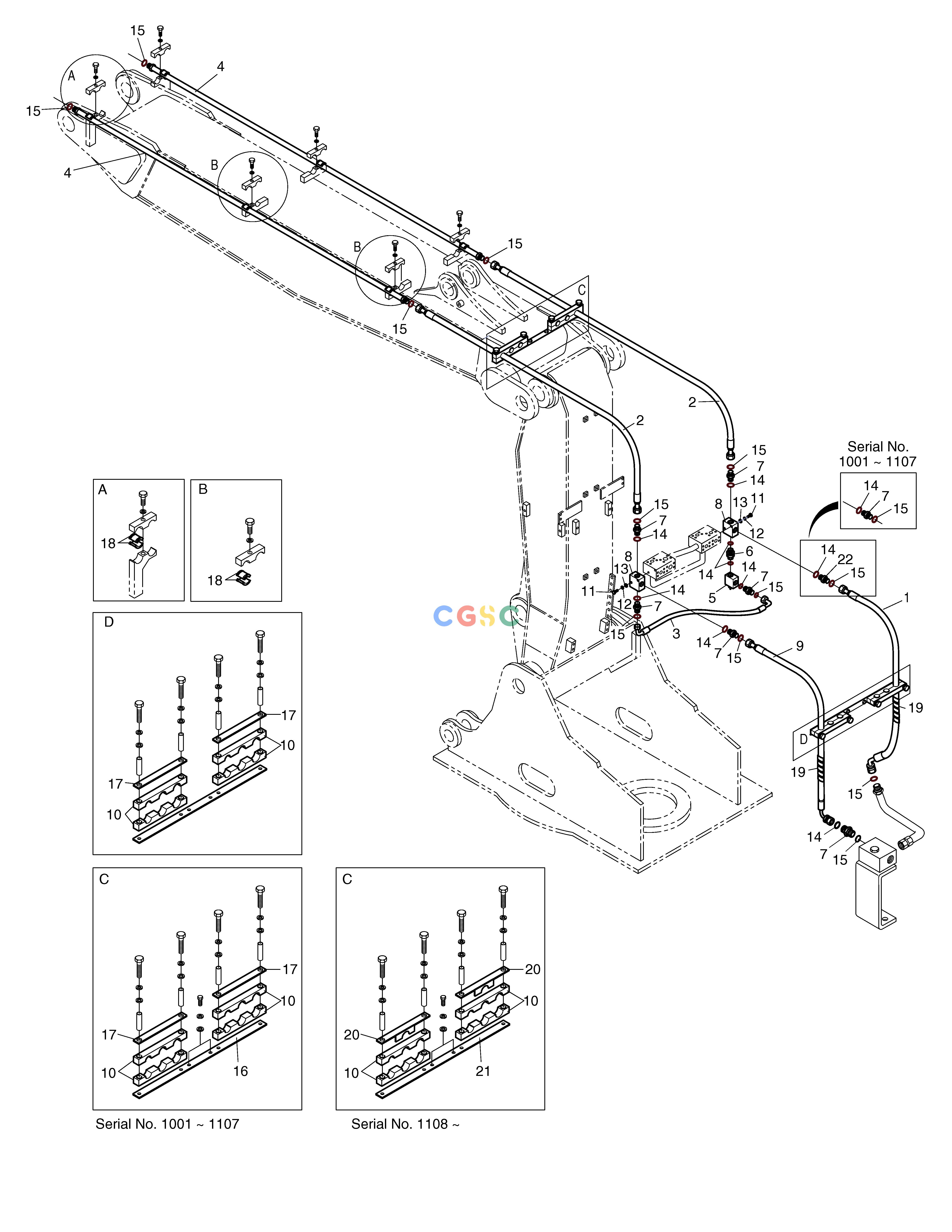 斗山零件查询FRONT PIPING-ONE&TWO WAY(ARTI.BOOM) SOLAR 170LC-V Doosan parts catalog online