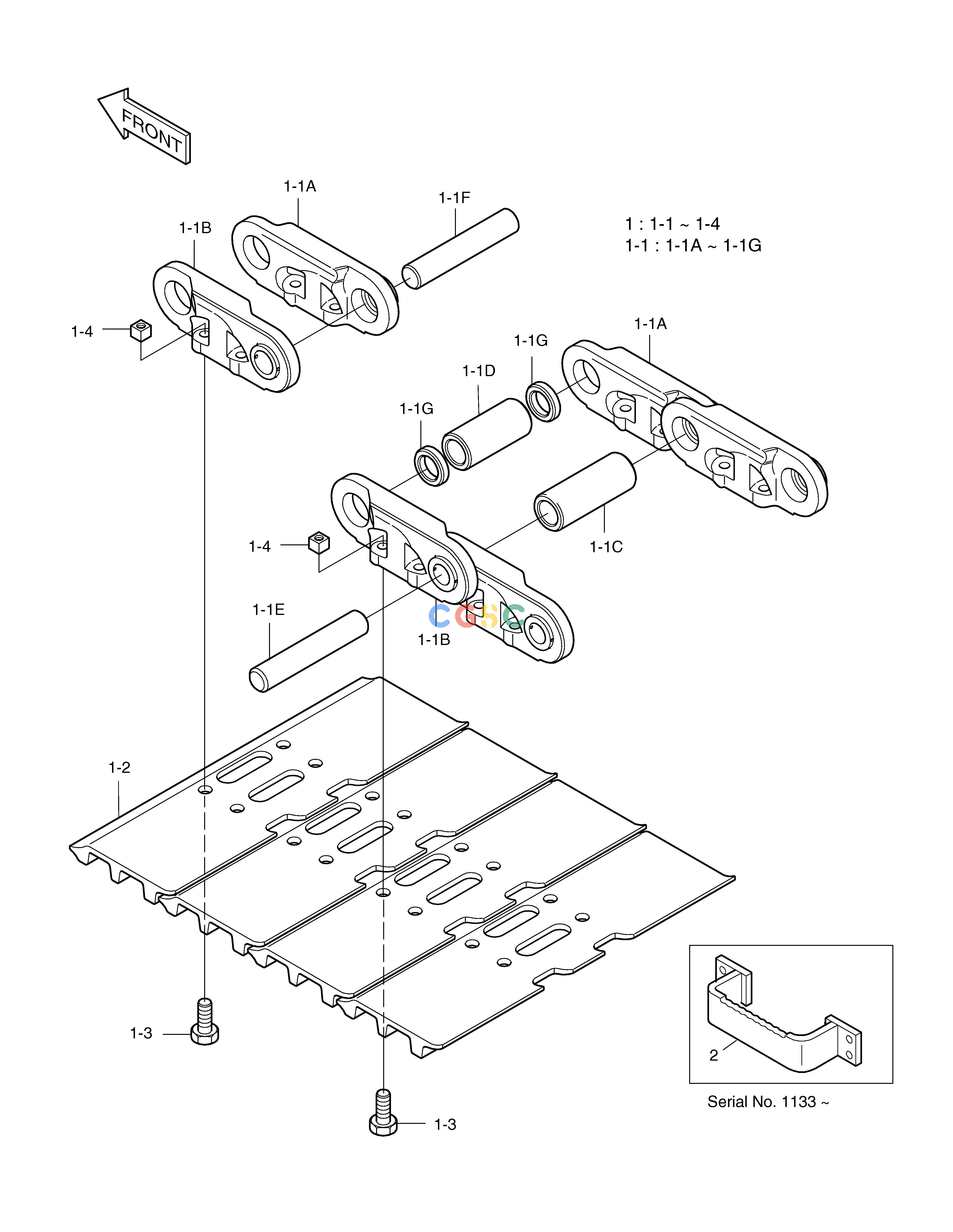 斗山零件查询TRACK SHOE ASS'Y 500G-INTERTRACTOR SOLAR 170LC-V Doosan parts catalog online