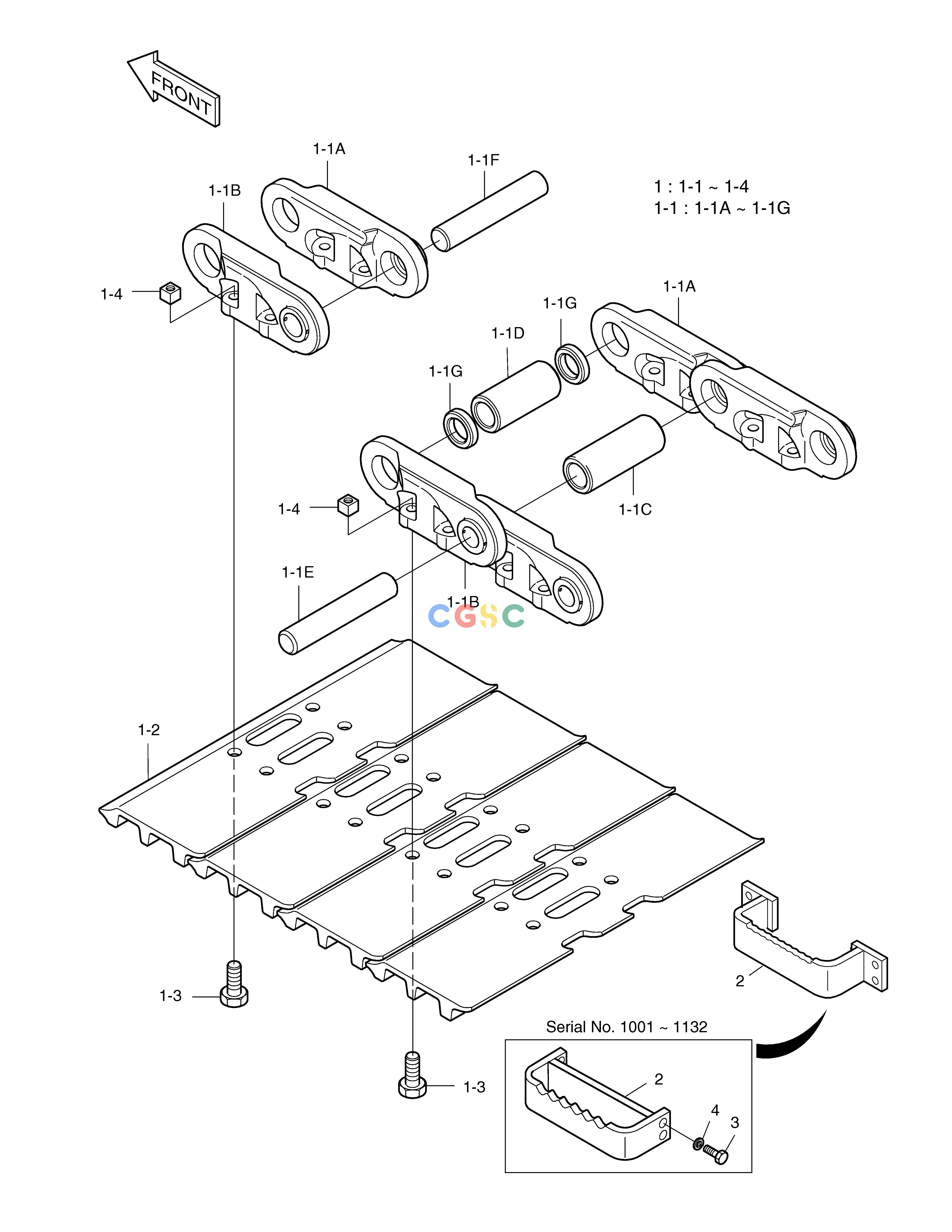 斗山零件查询TRACK SHOE ASS'Y 800G-INTERTRACTOR SOLAR 170LC-V Doosan parts catalog online
