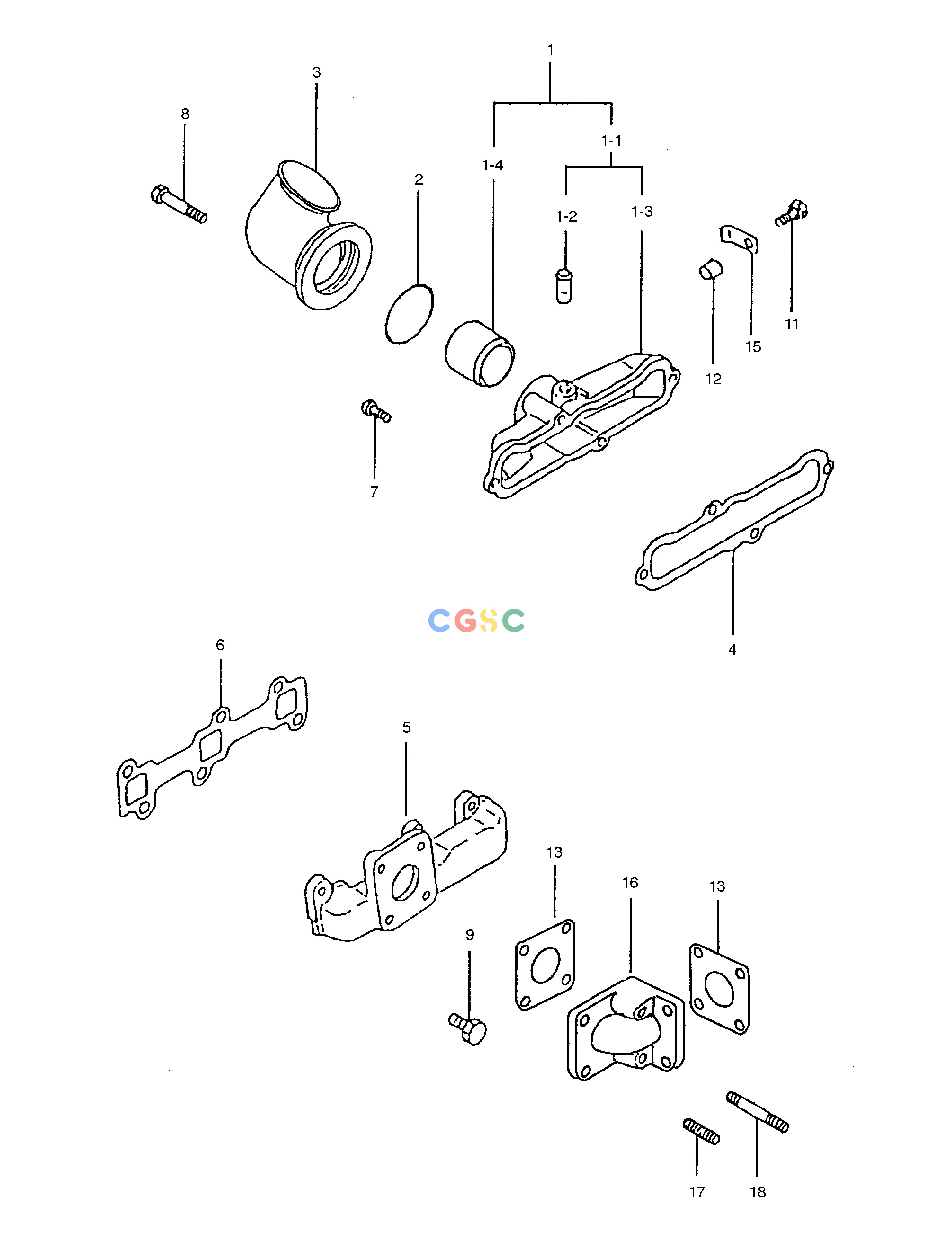 斗山零件查询INTAKE & EXHAUST PARTS SOLAR 015PLUS (S/N 20001~) Doosan parts catalog online