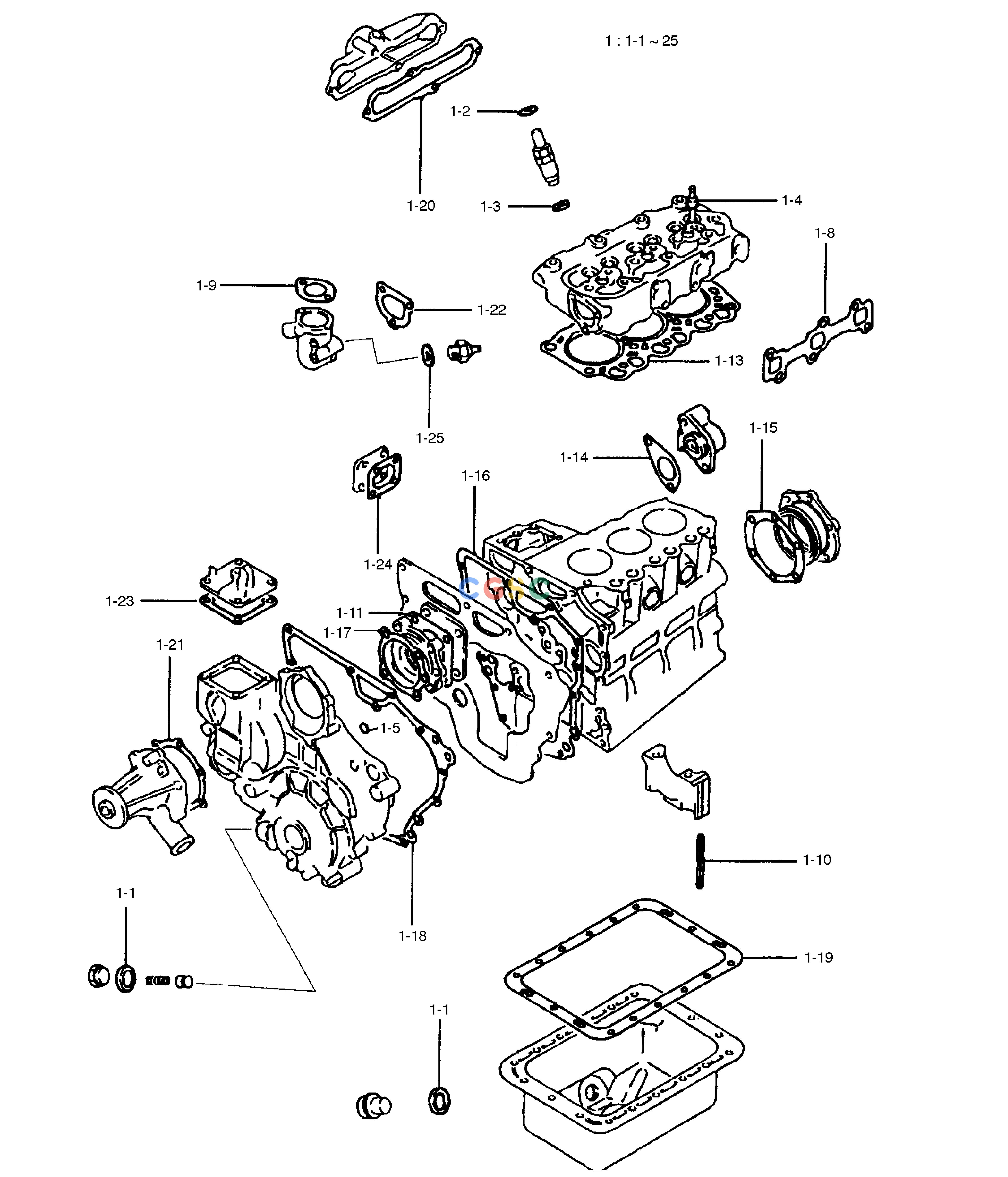 斗山零件查询REPAIR GASKET KIT SOLAR 015PLUS (S/N 20001~) Doosan parts catalog online