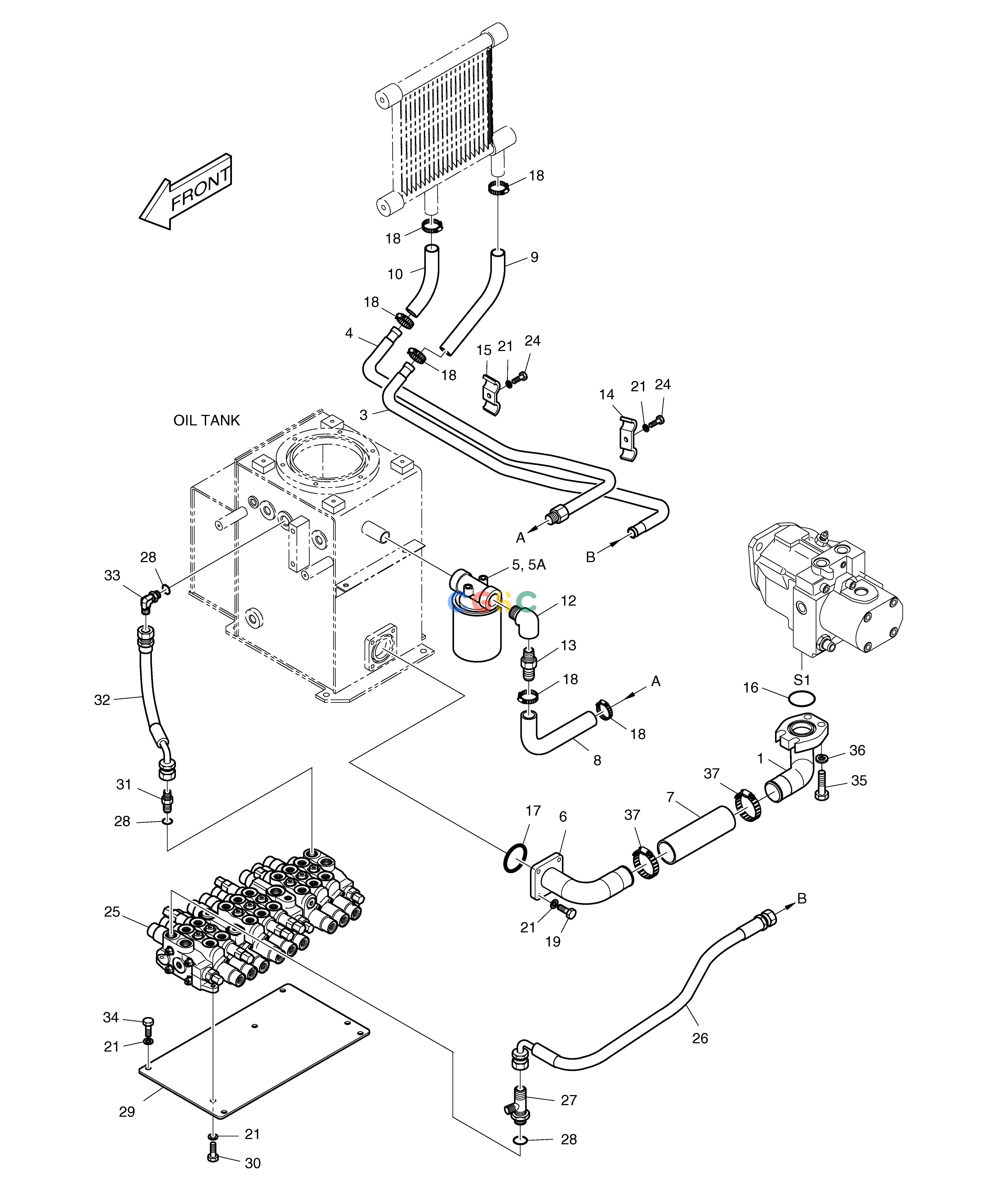 斗山零件查询MAIN PIPING(1) SOLAR 015PLUS (S/N 20001~) Doosan parts catalog online