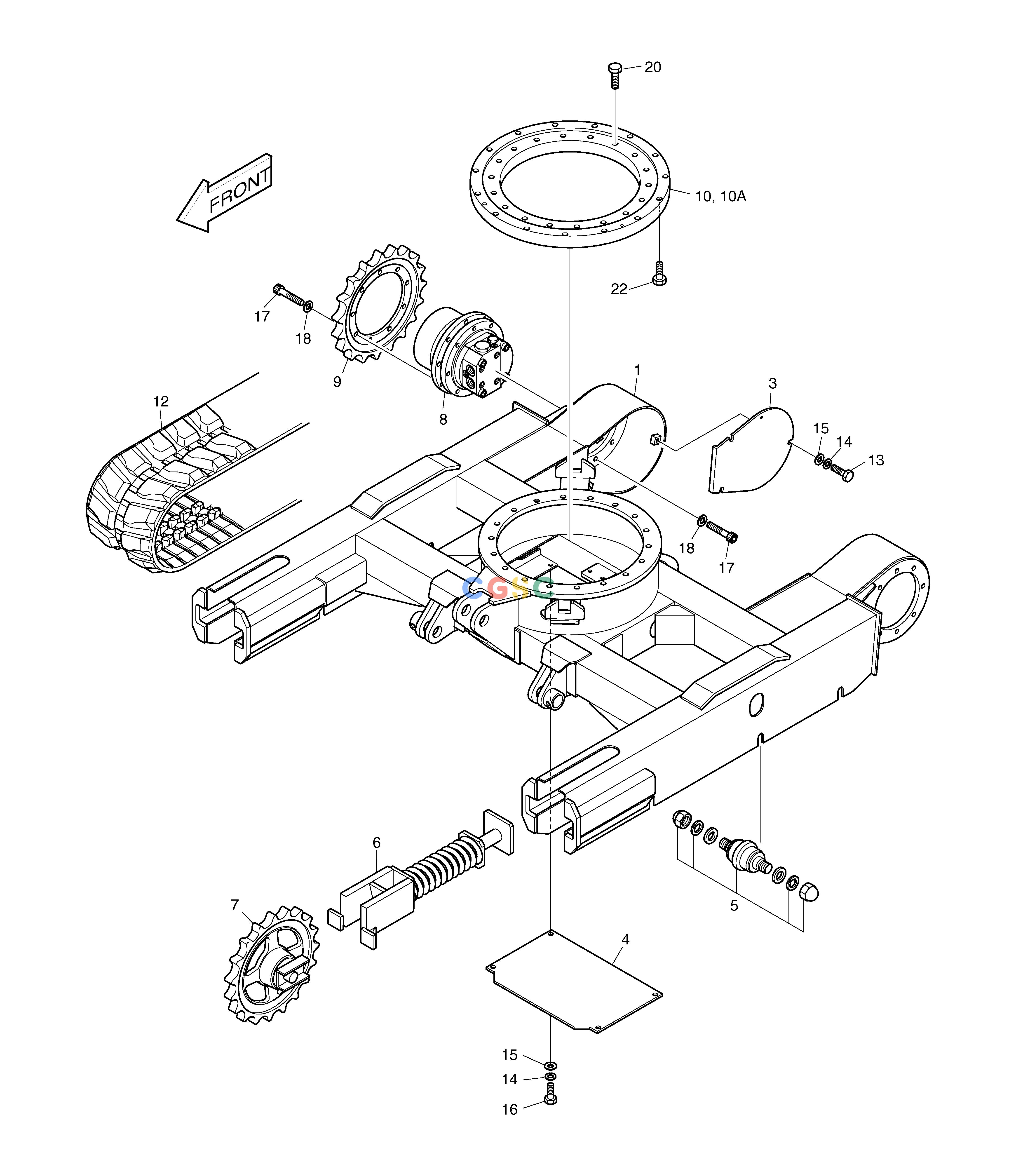 斗山零件查询TRACK FRAME-1300mm SOLAR 015PLUS (S/N 20001~) Doosan parts catalog online