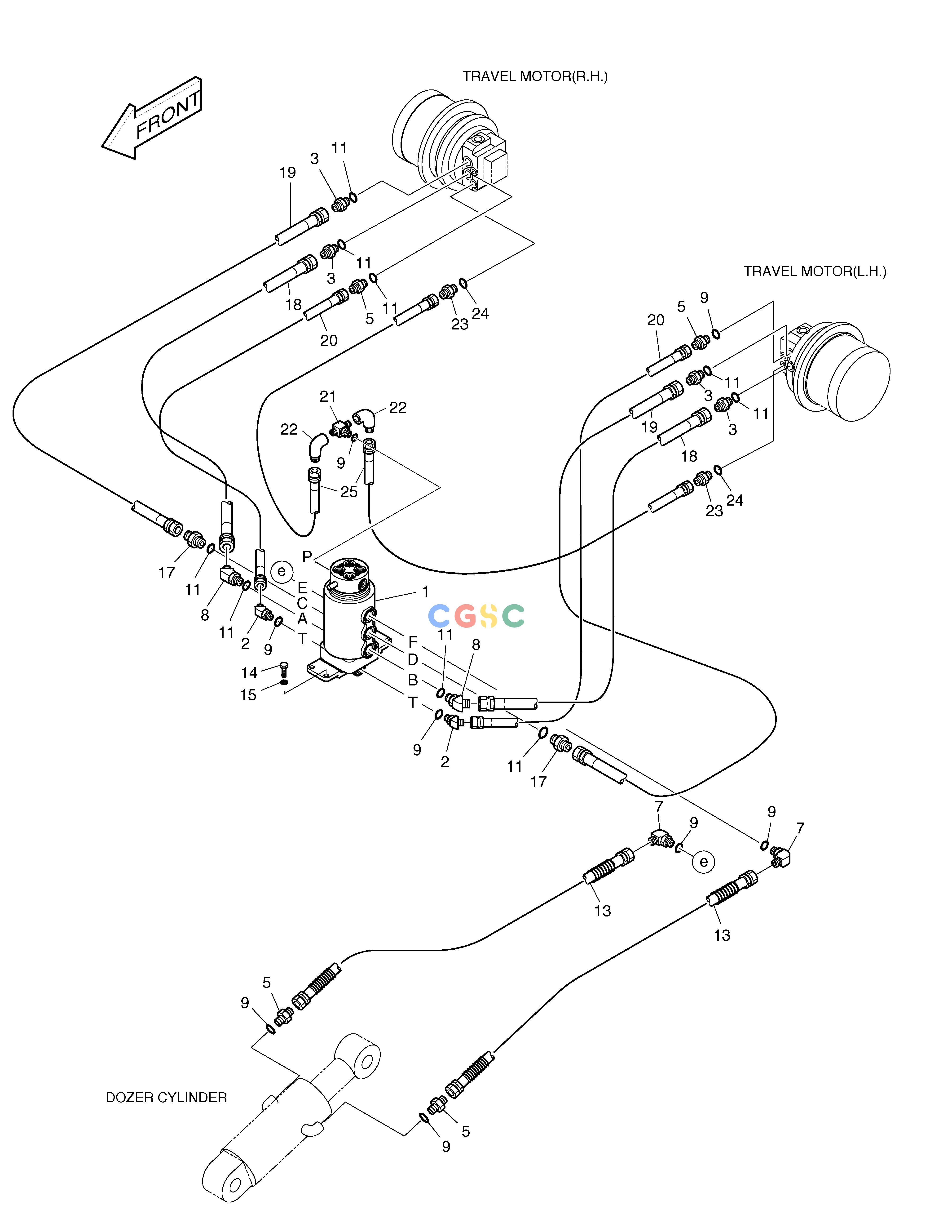 斗山零件查询TRAVELING PIPING SOLAR 015PLUS (S/N 20001~) Doosan parts catalog online