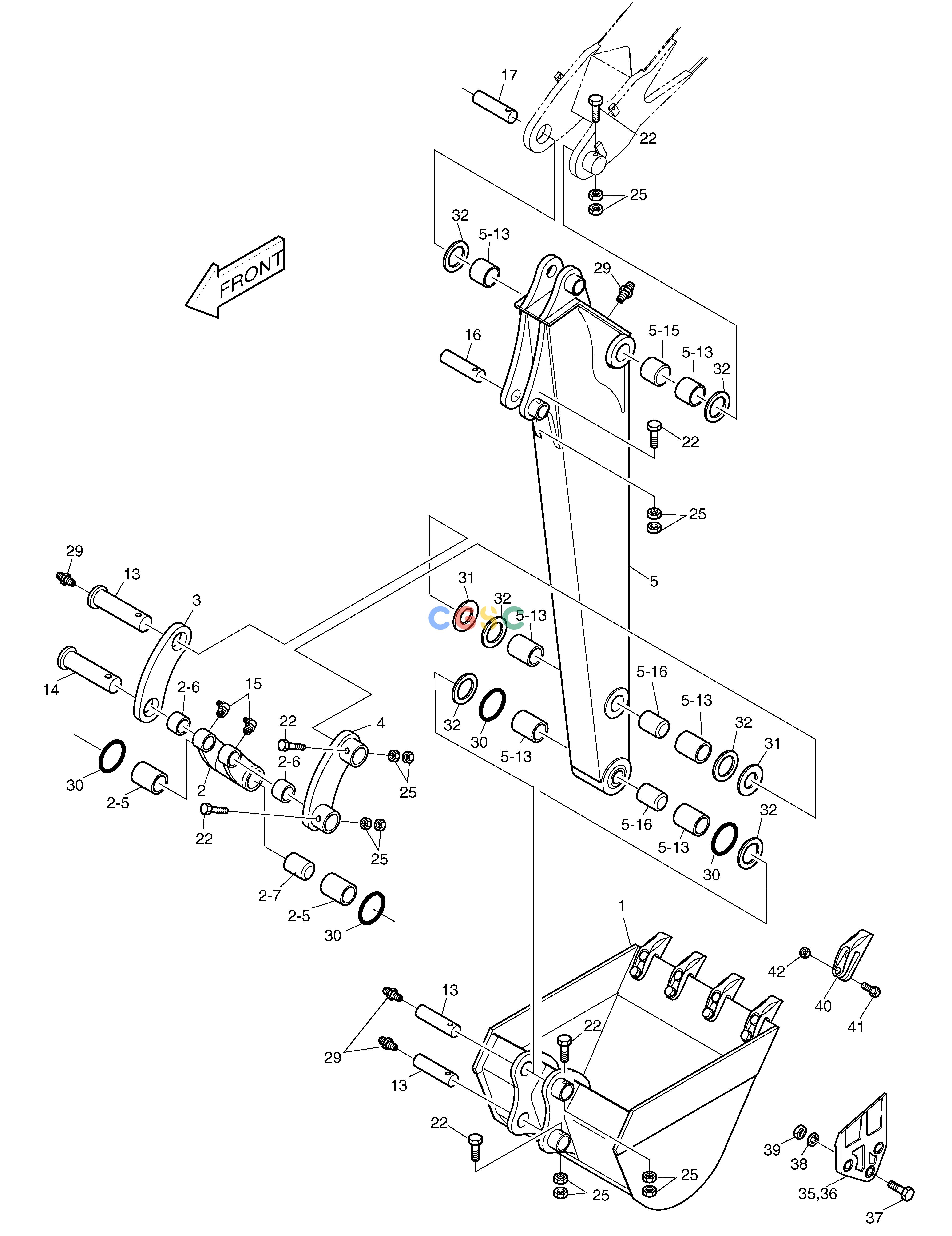 斗山零件查询FRONT-ARM SOLAR 015PLUS (S/N 20001~) Doosan parts catalog online