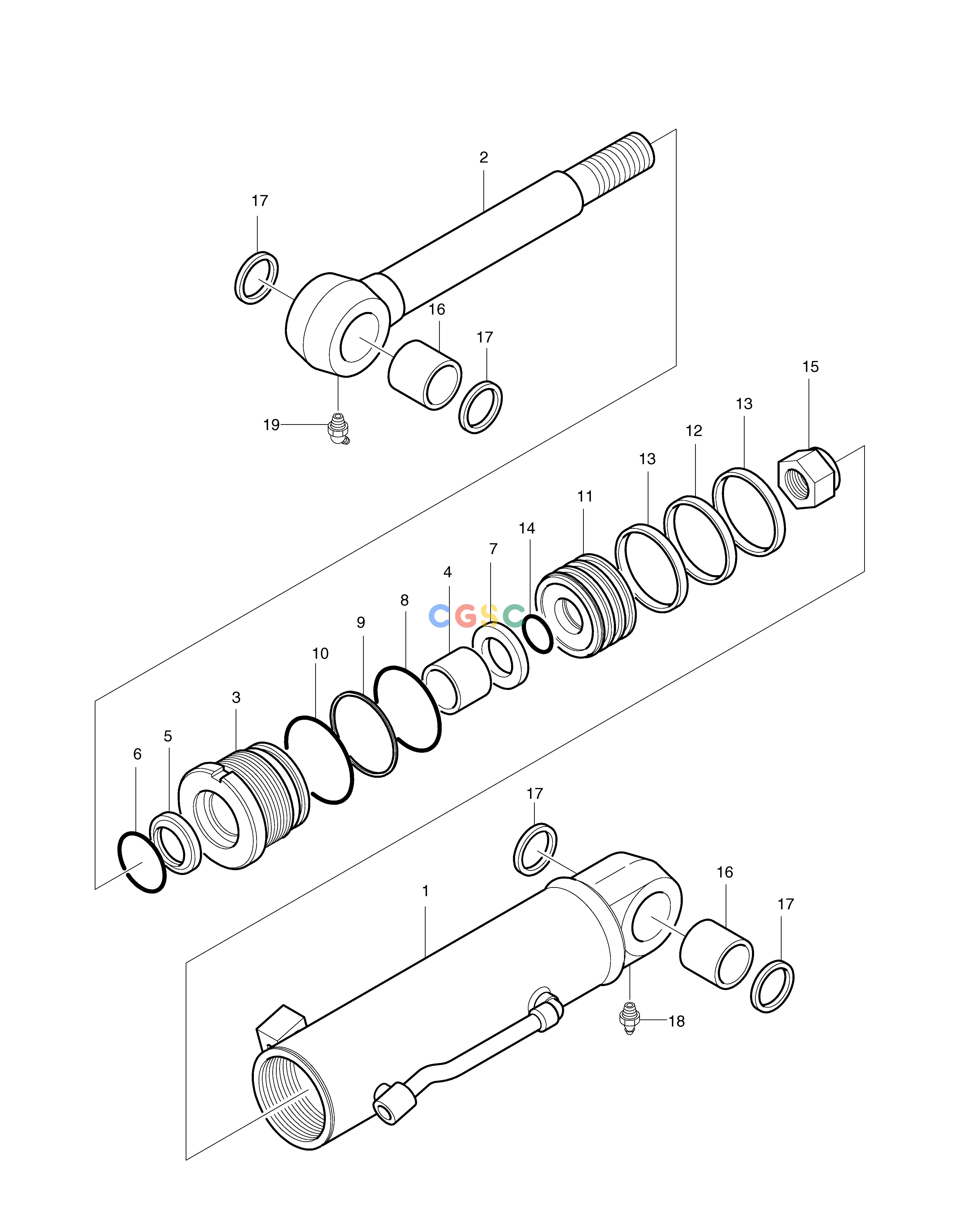斗山零件查询DOZER CYLINDER-1300mm SOLAR 015PLUS (S/N 20001~) Doosan parts catalog online