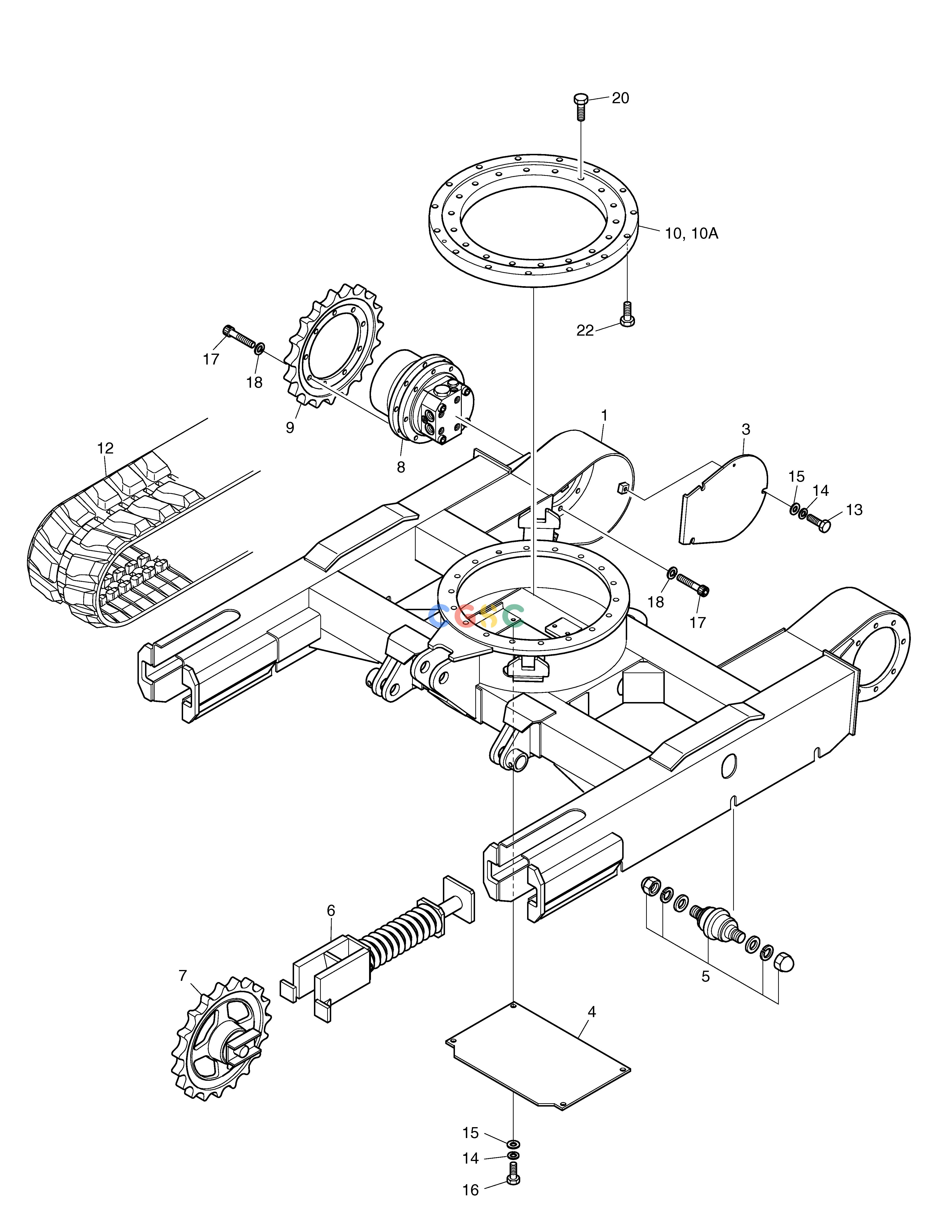 斗山零件查询TRACK FRAME-1000mm SOLAR 015PLUS (S/N 20001~) Doosan parts catalog online
