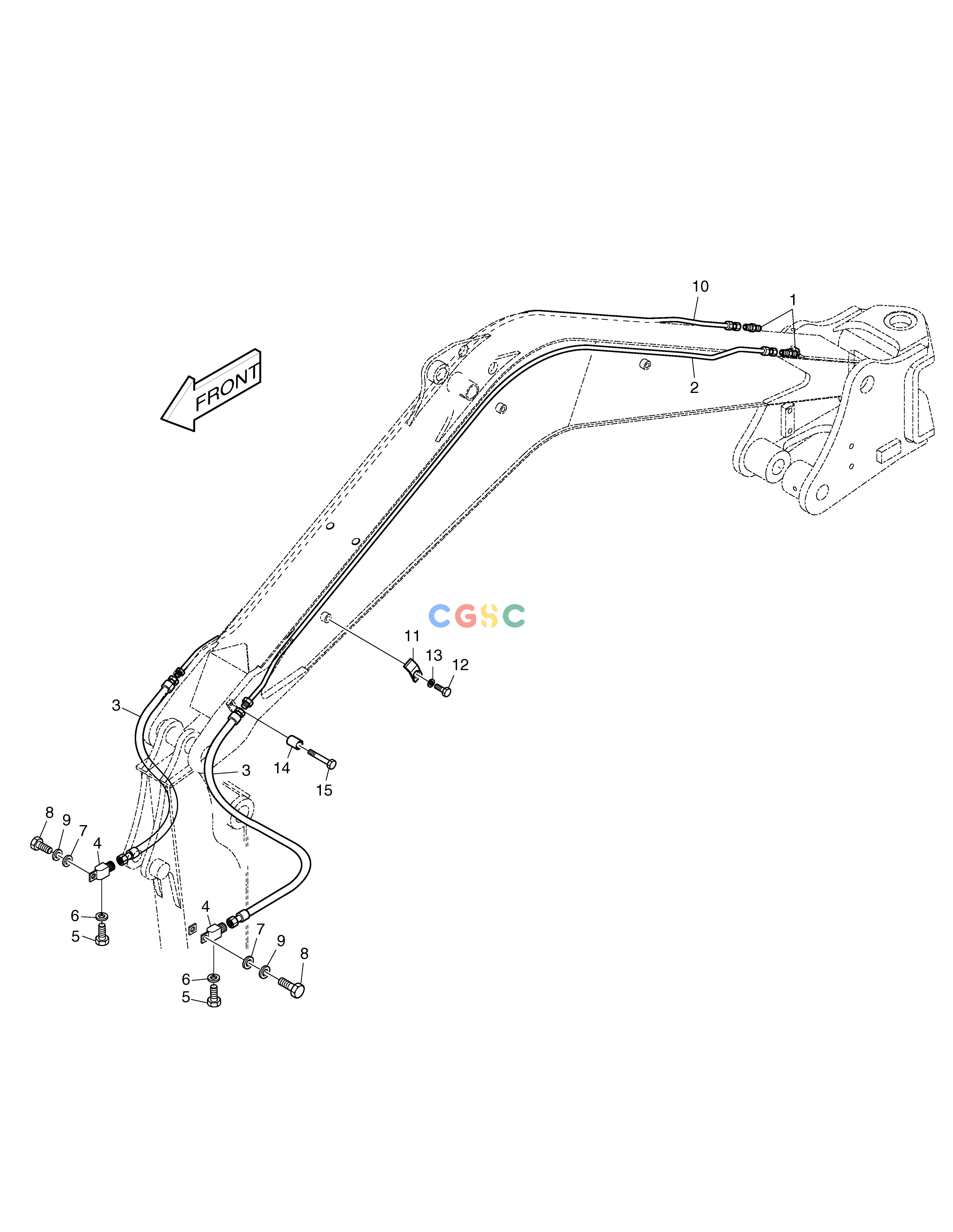 斗山零件查询FRONT PIPING(1)-ONE WAY SOLAR 015PLUS (S/N 20001~) Doosan parts catalog online
