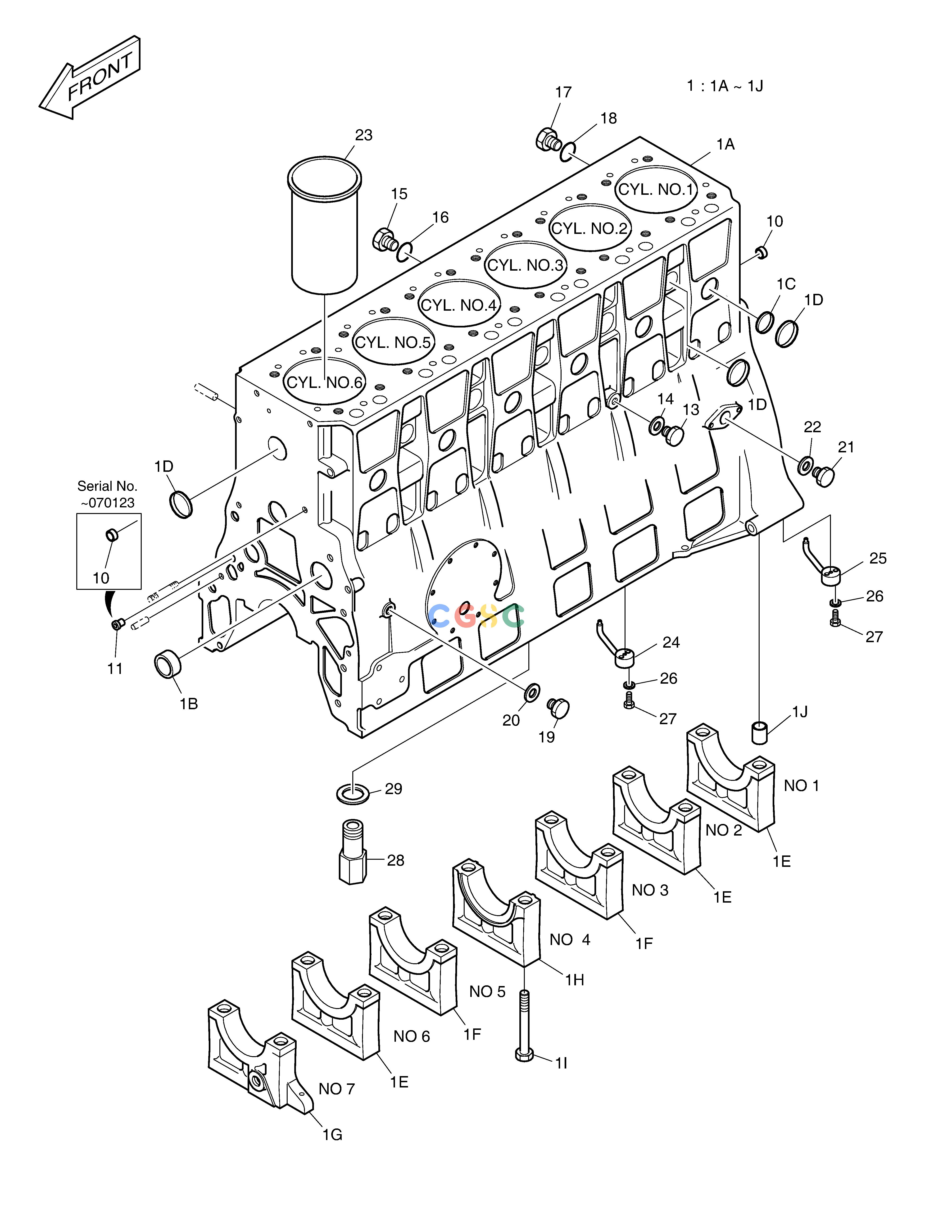 斗山零件查询CYLINDER BLOCK SOLAR 340LC-V Doosan parts catalog online