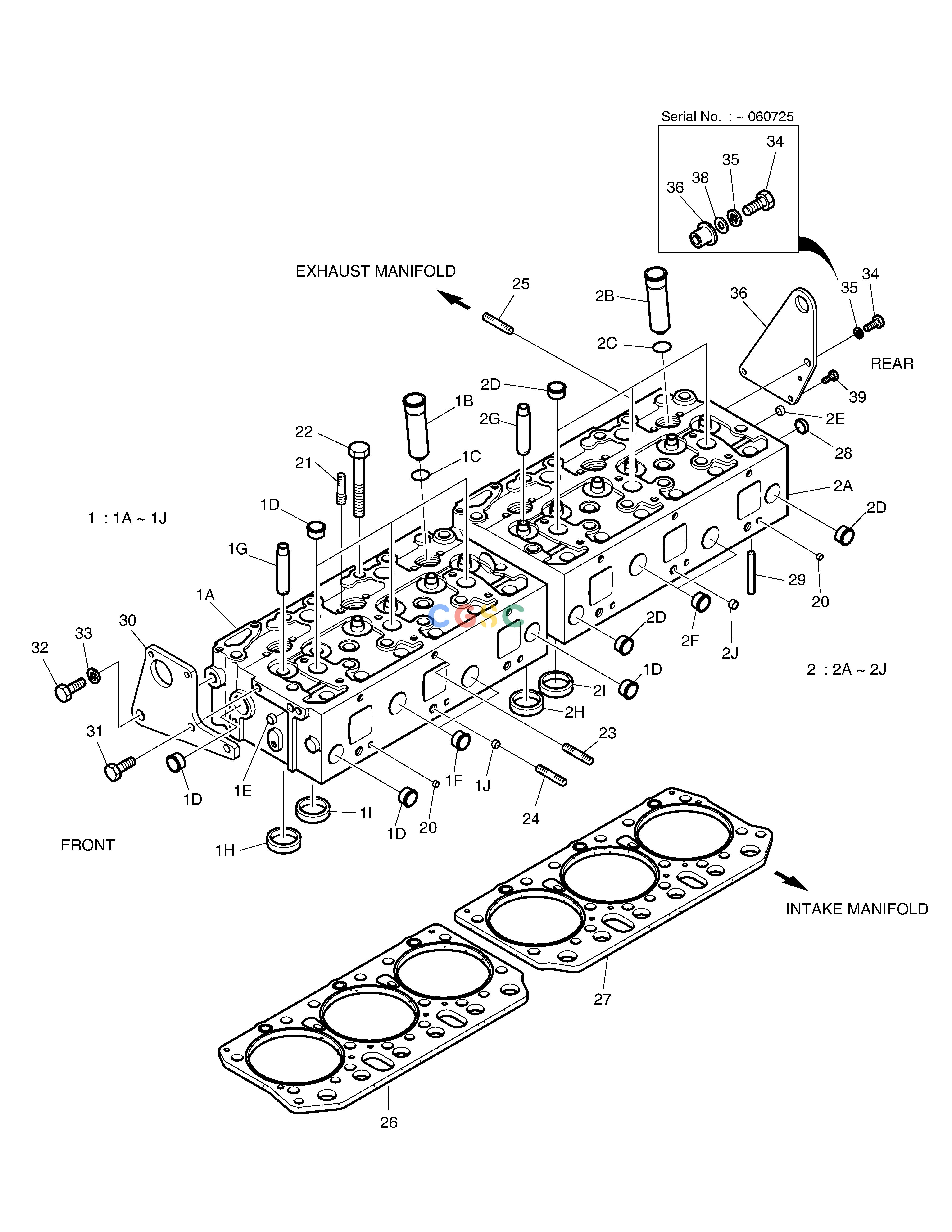 斗山零件查询CYLINDER HEAD SOLAR 340LC-V Doosan parts catalog online