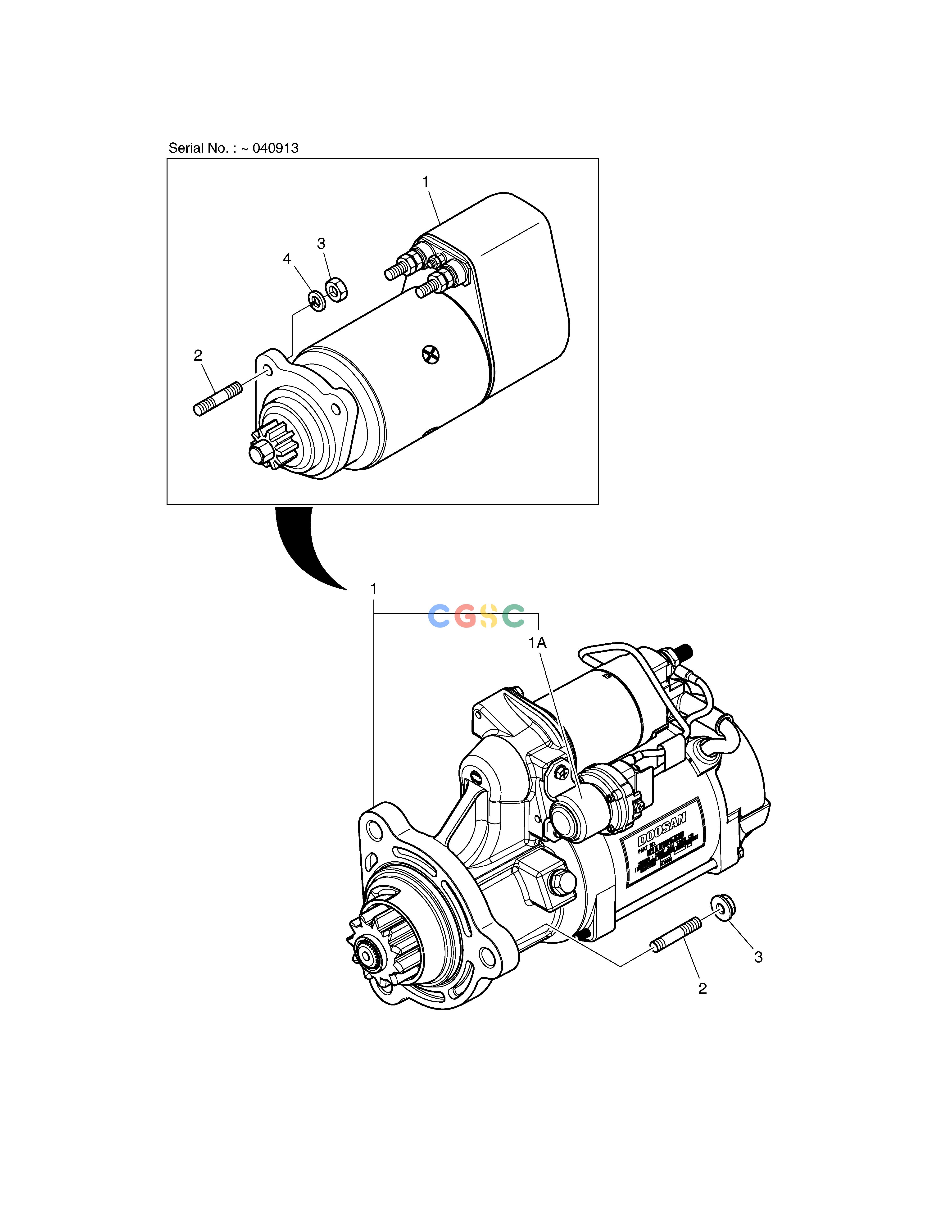 斗山零件查询STARTER SOLAR 340LC-V Doosan parts catalog online