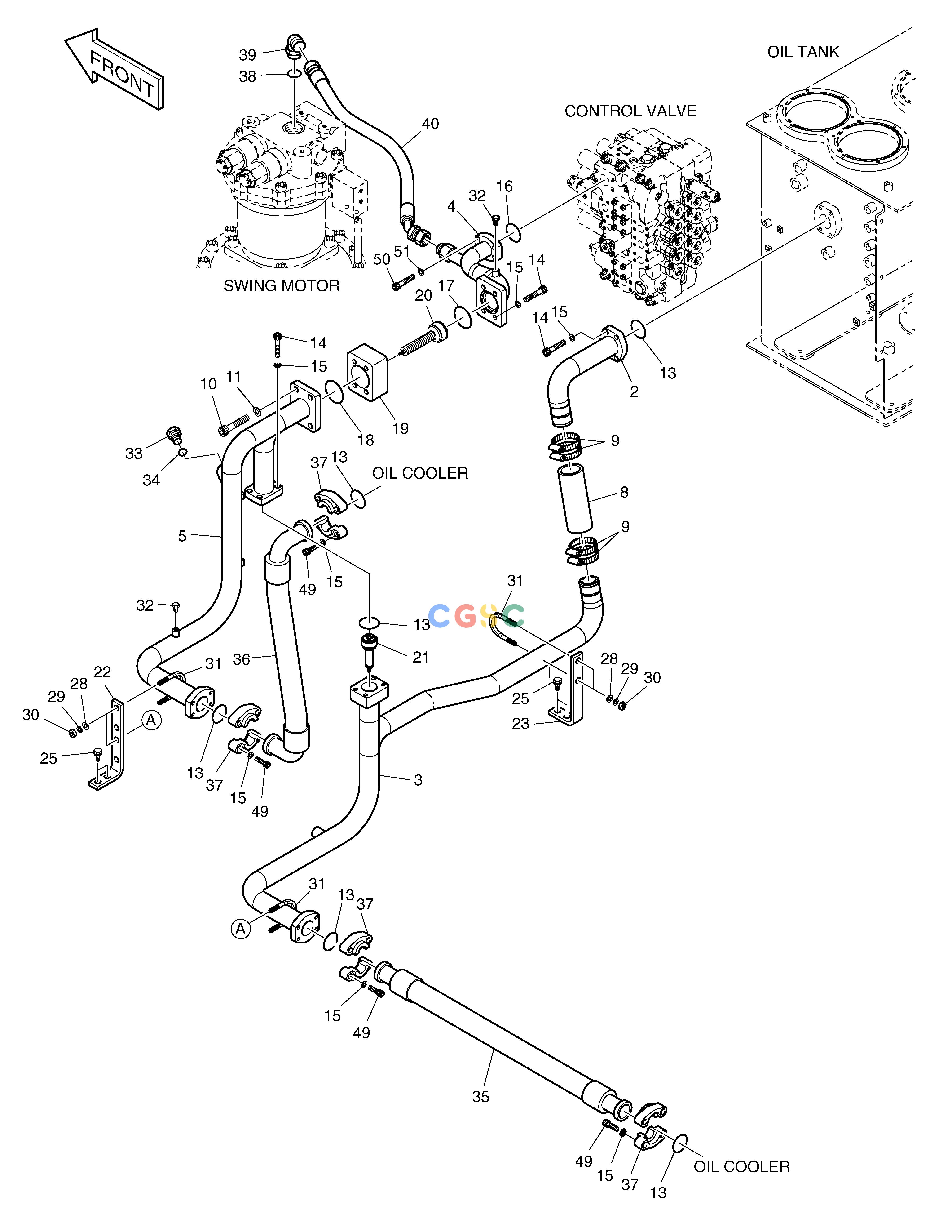 斗山零件查询OIL COOLER PIPING(2) SOLAR 340LC-V Doosan parts catalog online