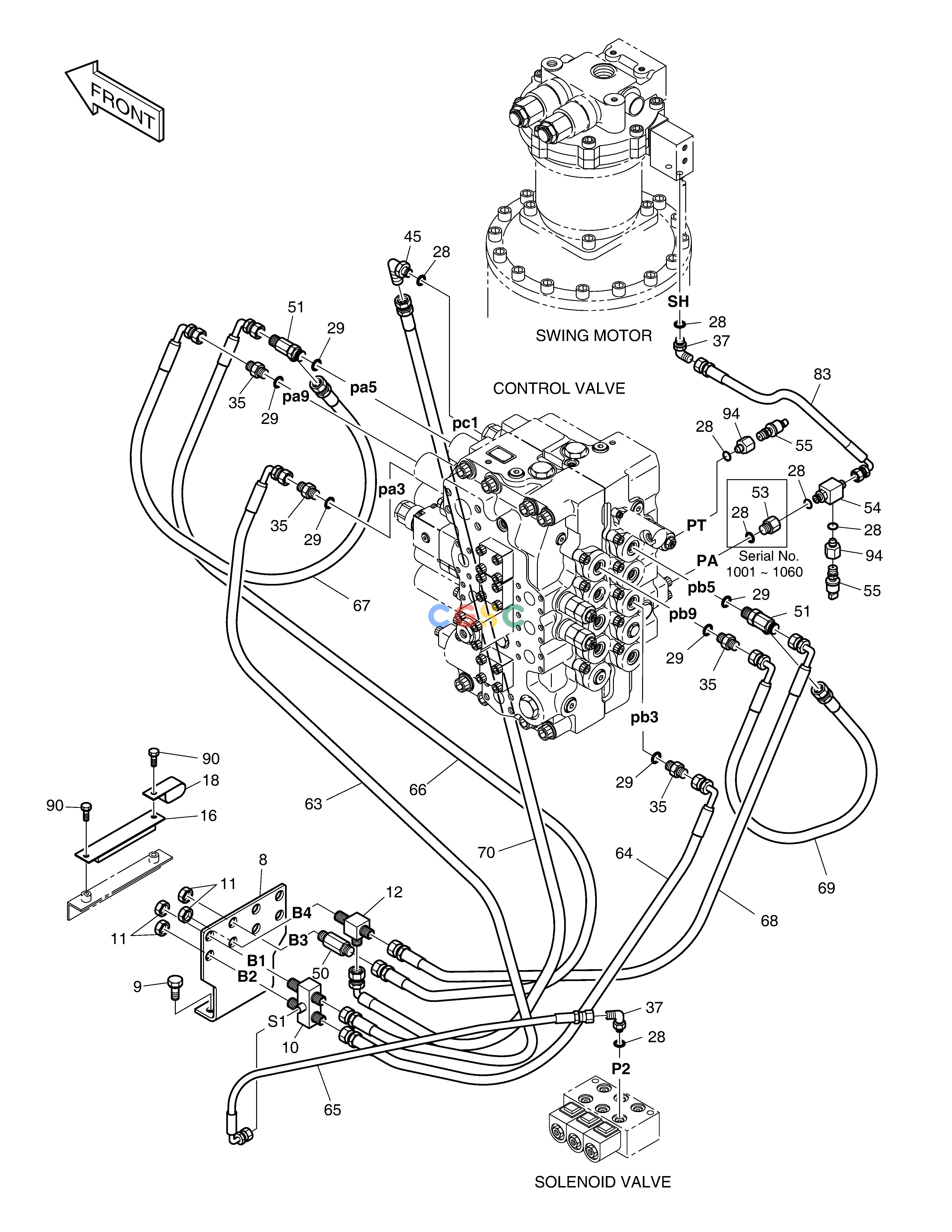 斗山零件查询PILOT PIPING(3) SOLAR 340LC-V Doosan parts catalog online