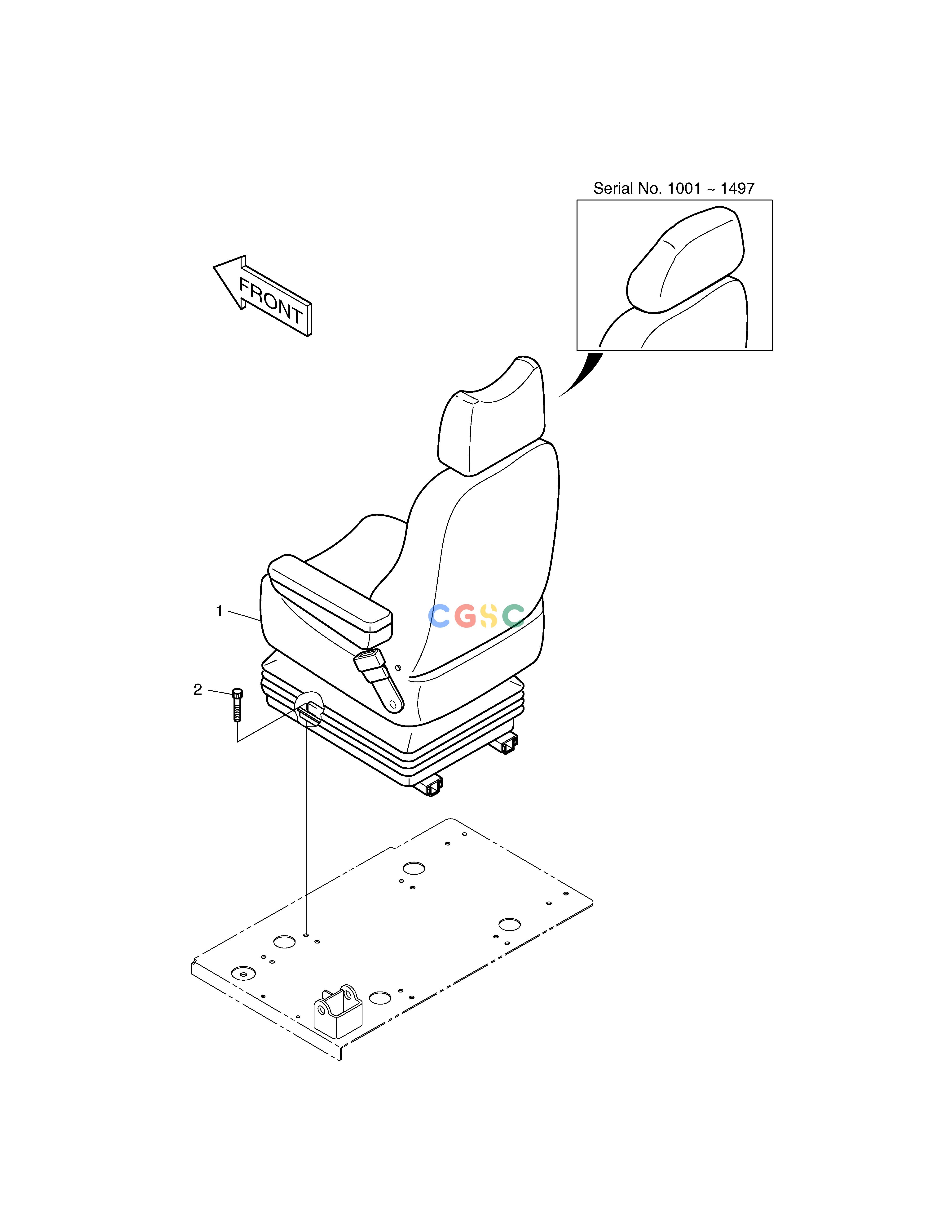 斗山零件查询SEAT MOUNTING-EUROPE & U.S.A SOLAR 340LC-V Doosan parts catalog online