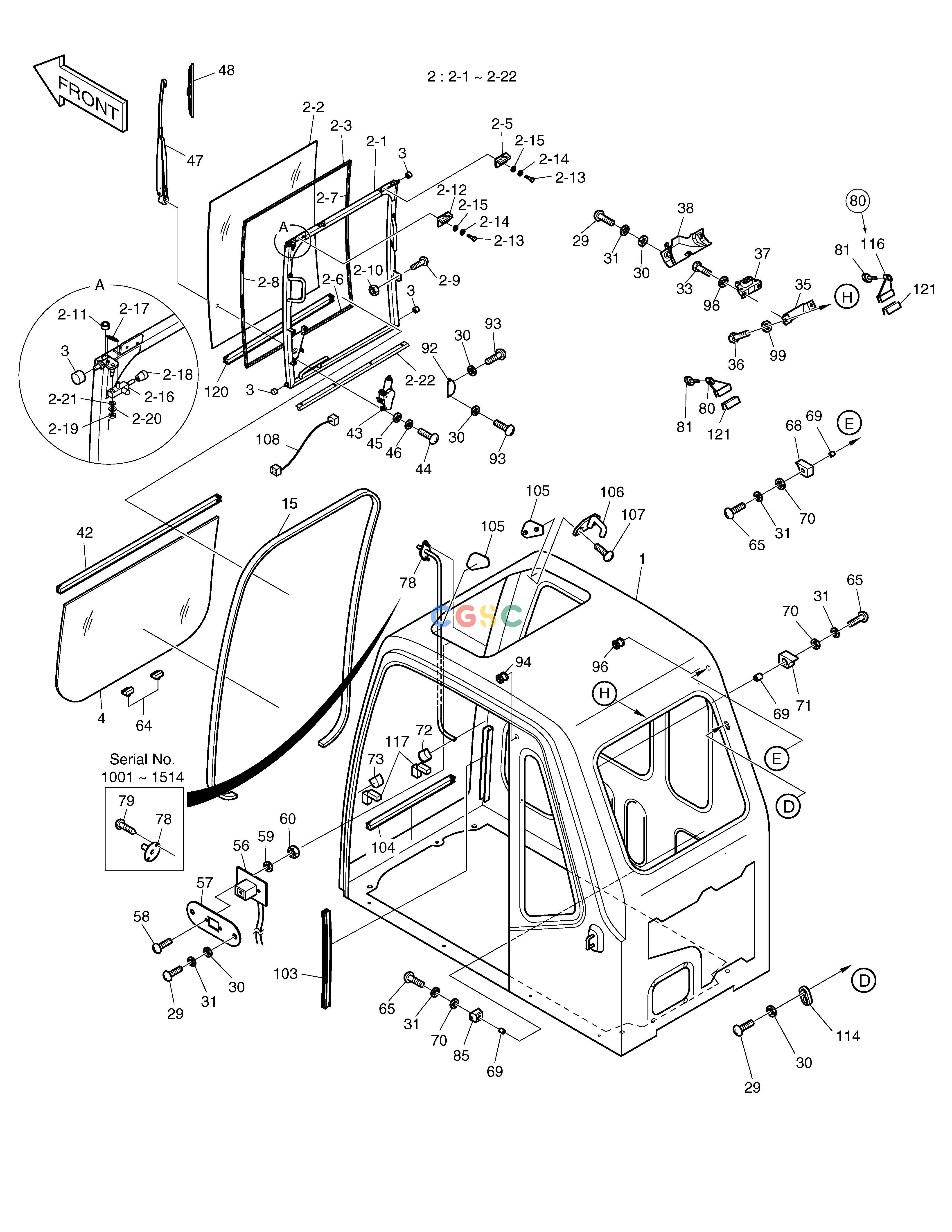 斗山零件查询CABIN(1) SOLAR 340LC-V Doosan parts catalog online