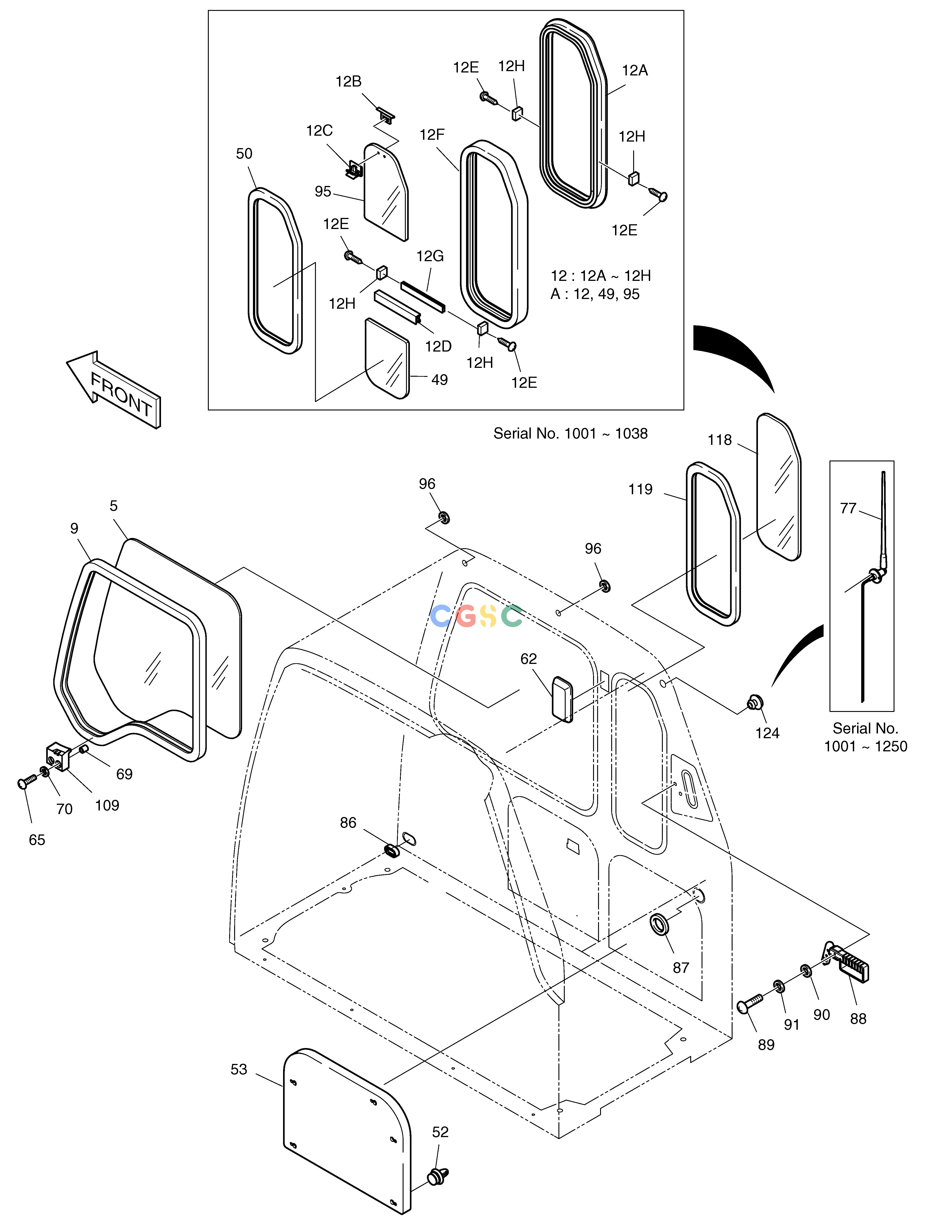 斗山零件查询CABIN(3) SOLAR 340LC-V Doosan parts catalog online