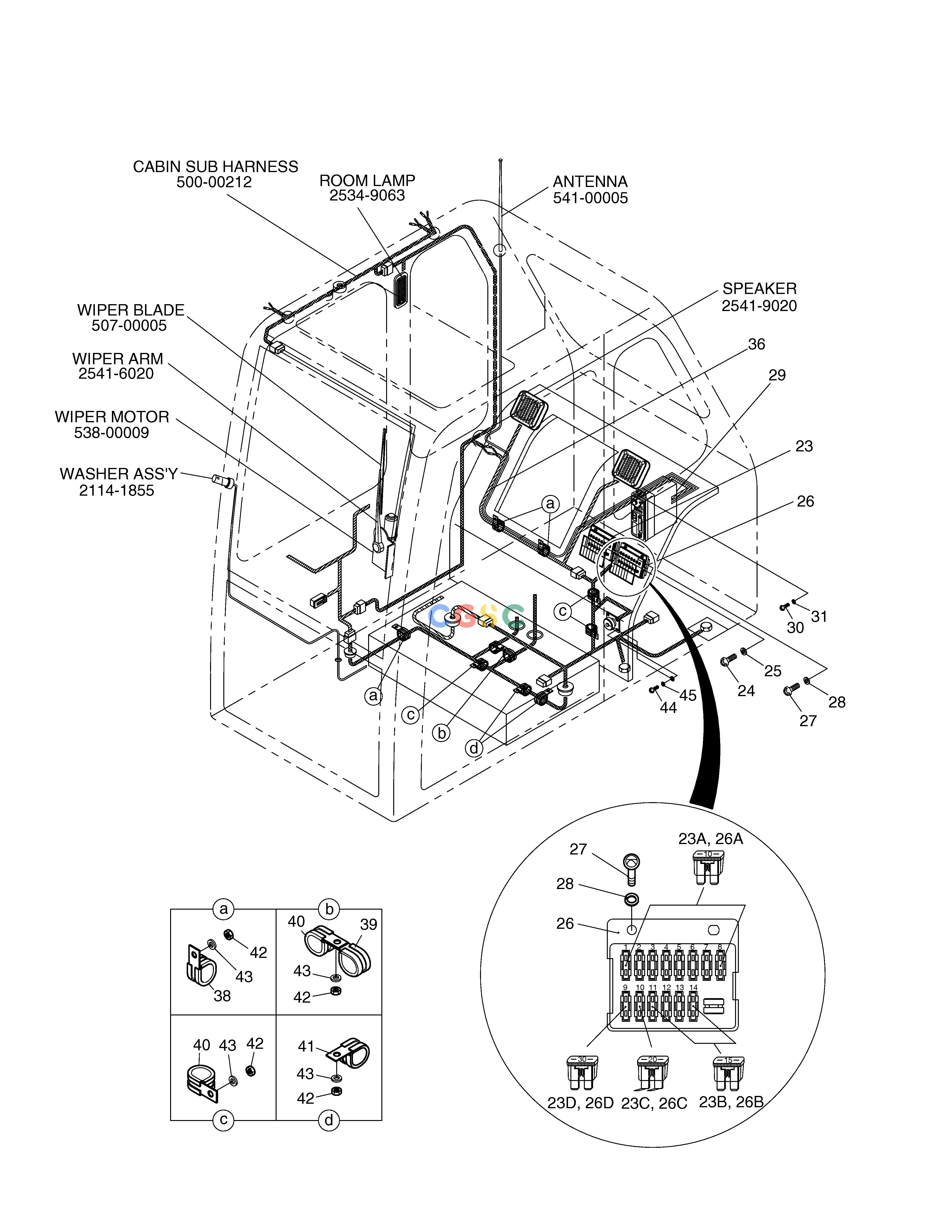 斗山零件查询ELECTRIC PARTS(4)-CABIN SOLAR 340LC-V Doosan parts catalog online