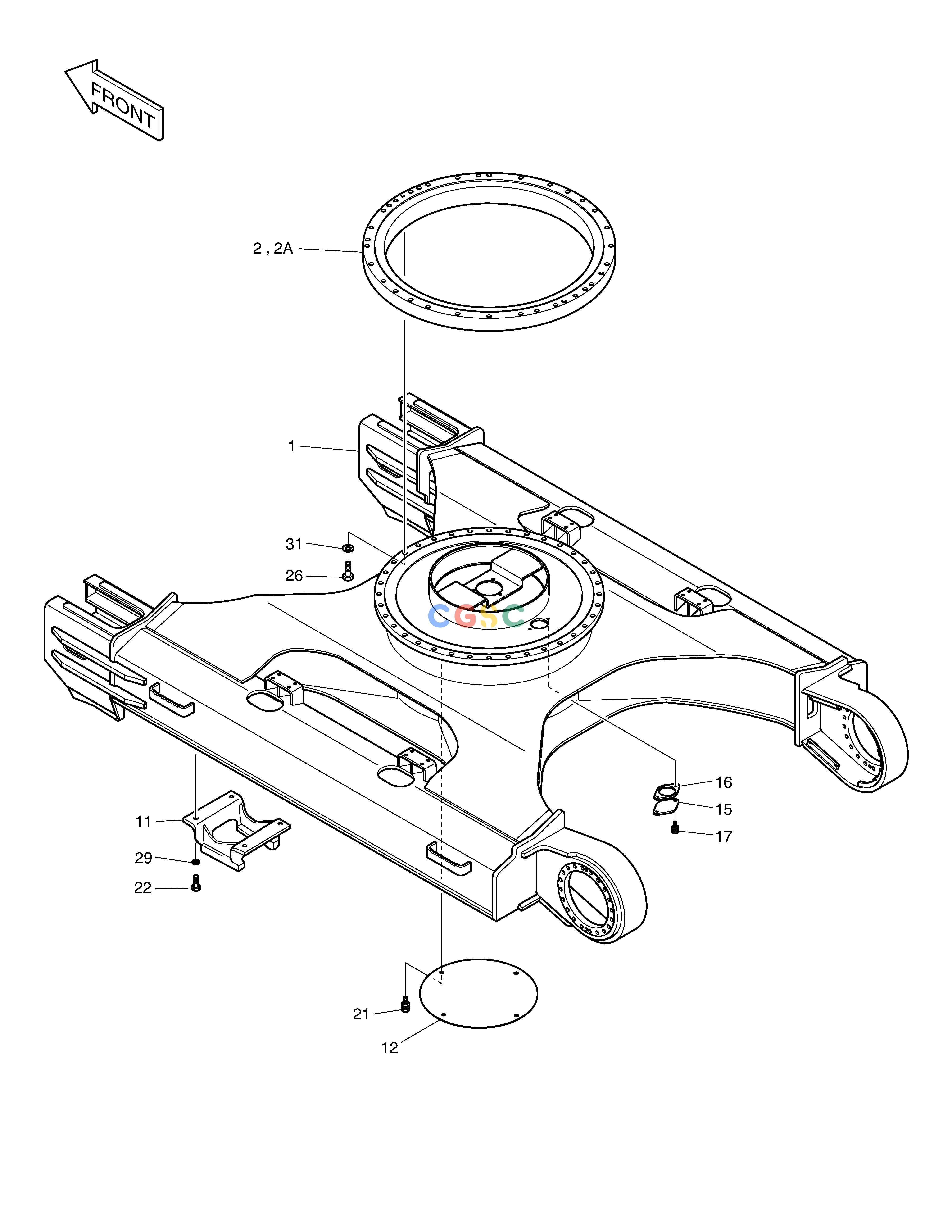 斗山零件查询TRACK FRAME-TRACK WIDTH 3280mm SOLAR 340LC-V Doosan parts catalog online