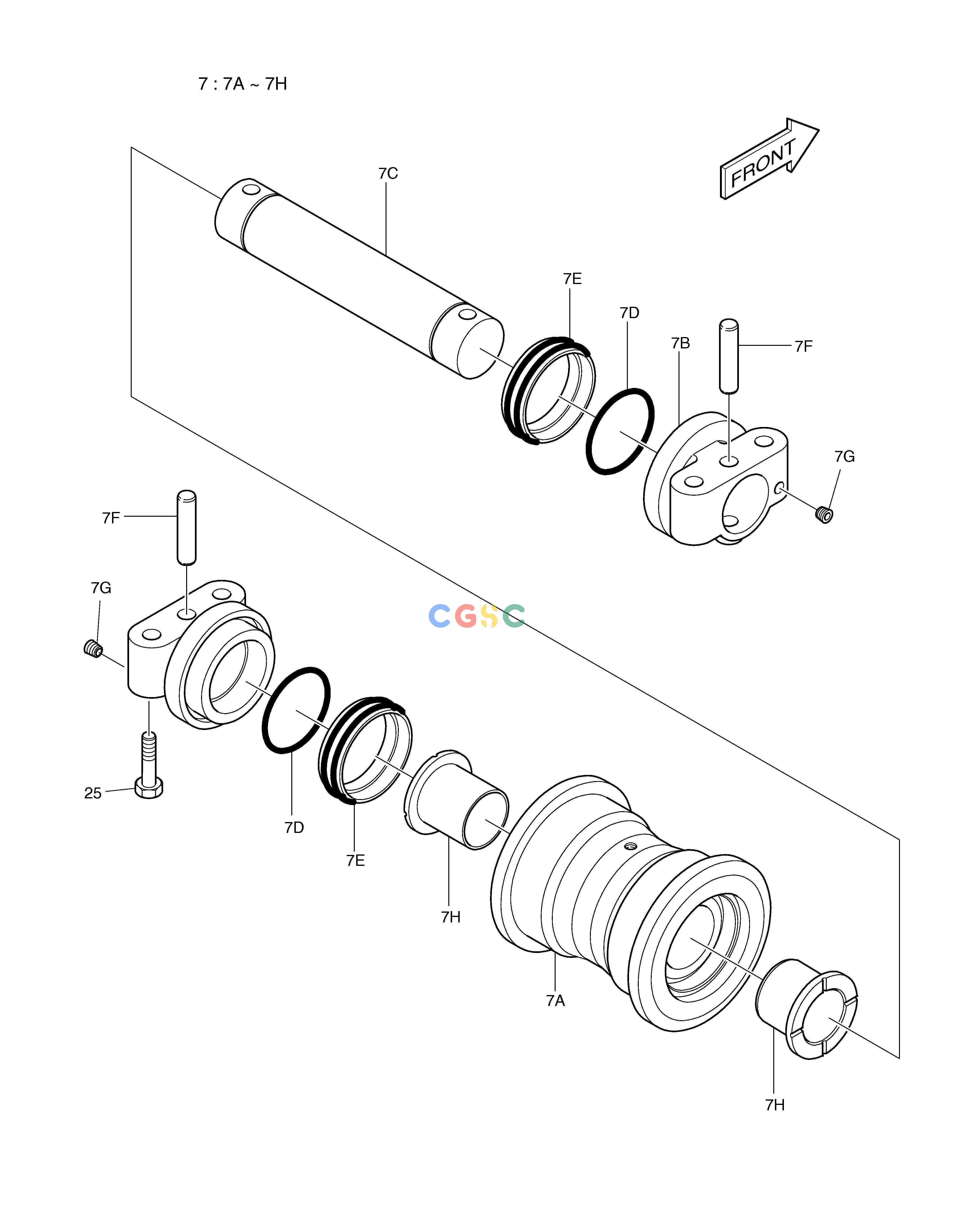 斗山零件查询LOWER ROLLER SOLAR 340LC-V Doosan parts catalog online