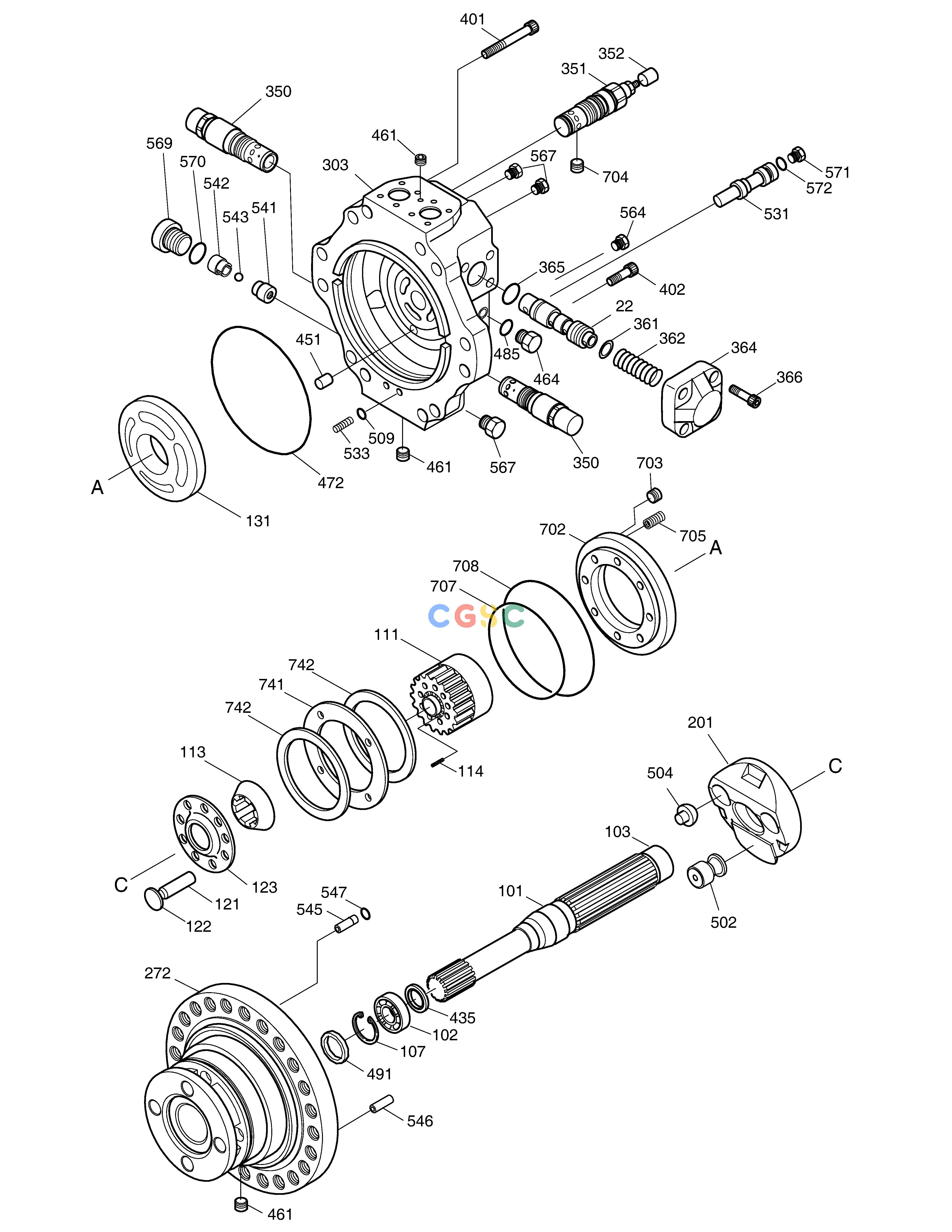 斗山零件查询TRAVEL MOTOR SOLAR 340LC-V Doosan parts catalog online