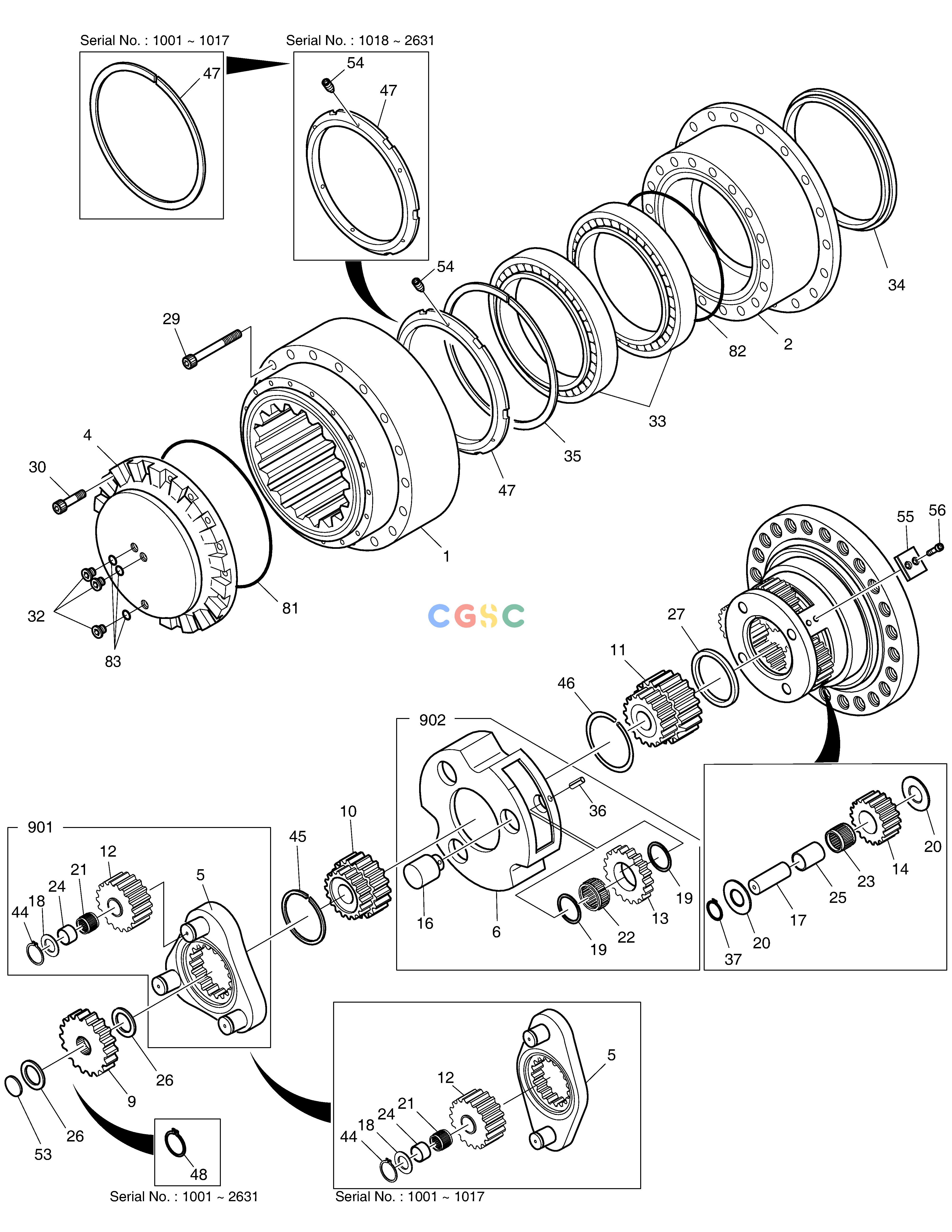 斗山零件查询TRAVEL REDUCTION GEAR SOLAR 340LC-V Doosan parts catalog online