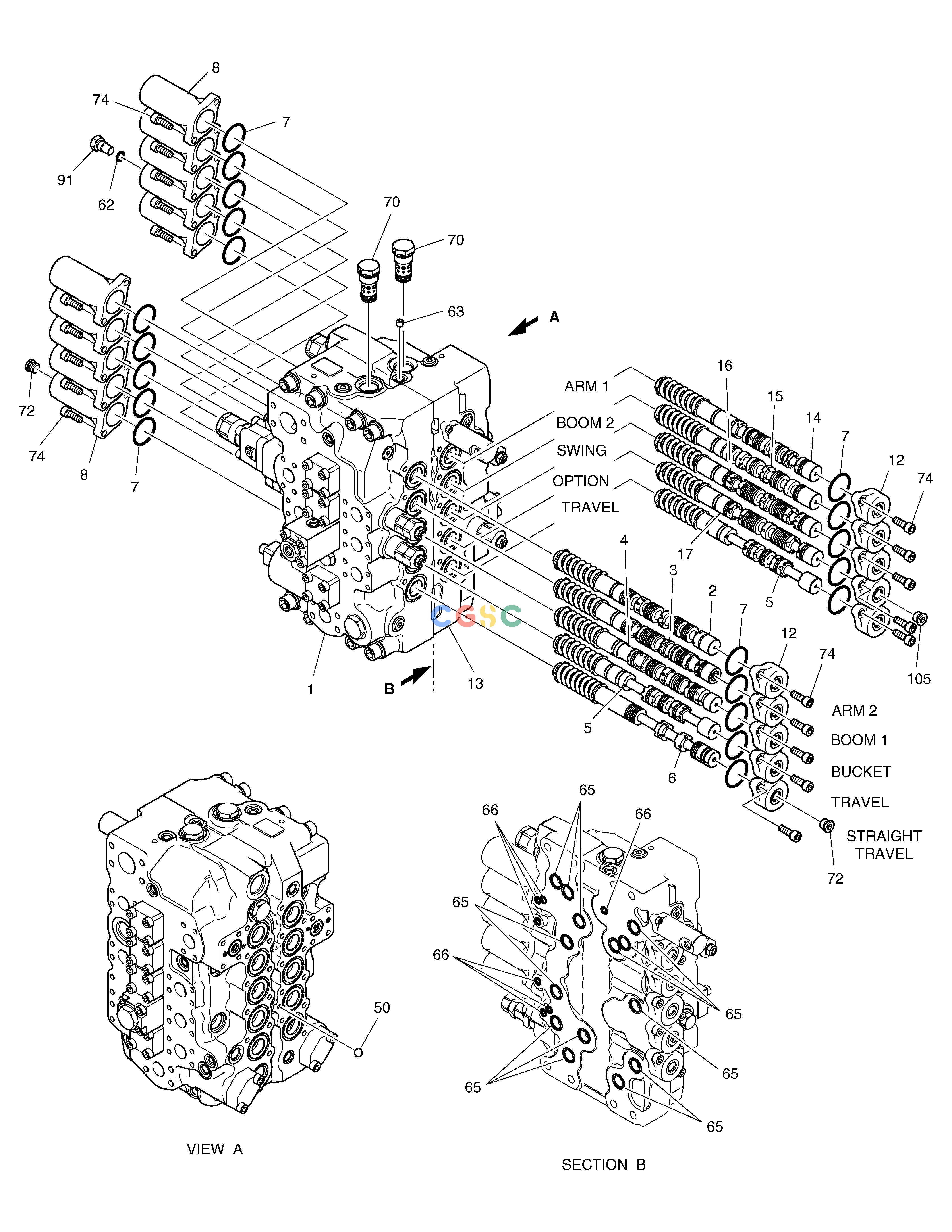 斗山零件查询CONTROL VALVE(2) SOLAR 340LC-V Doosan parts catalog online