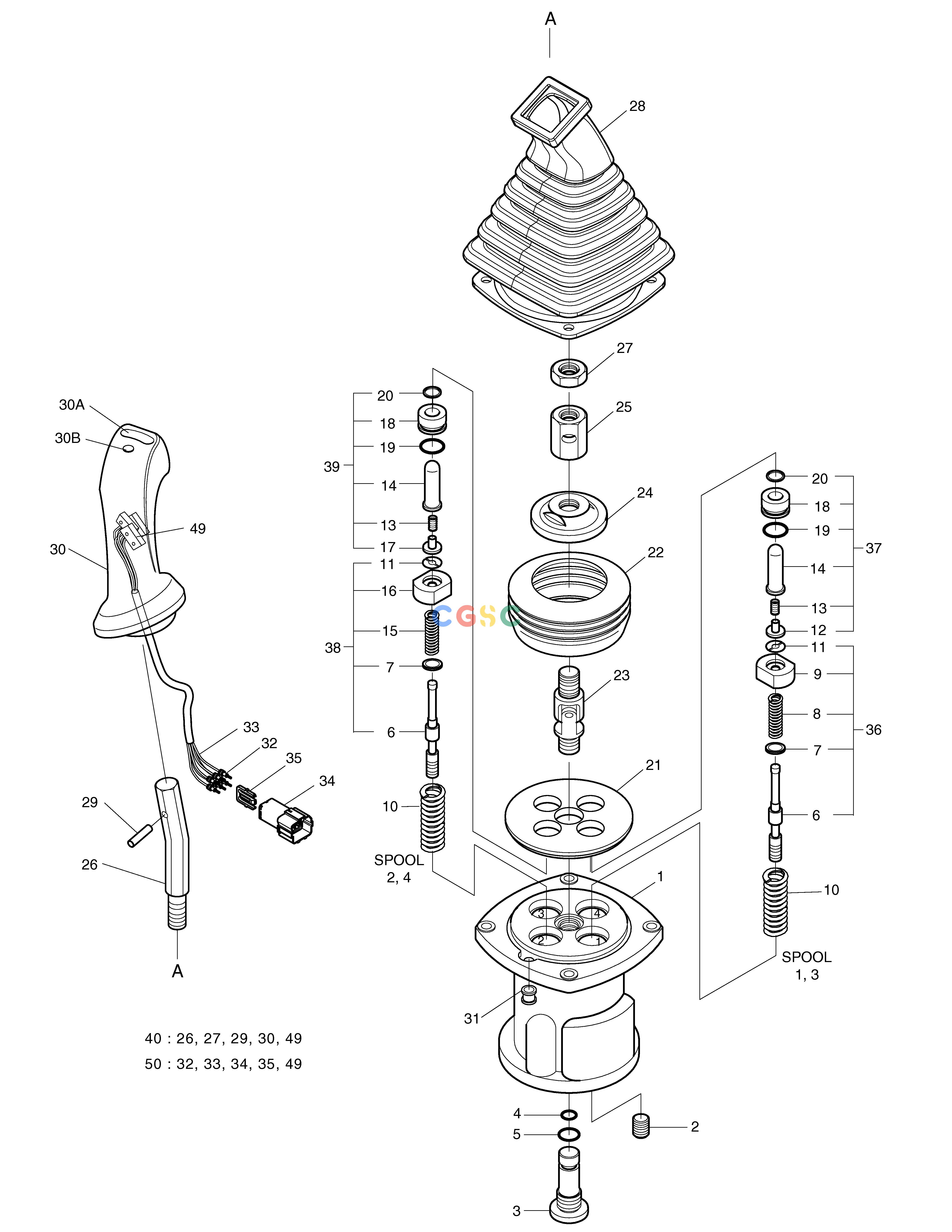 斗山零件查询REMOTE CONTROL VALVE-3 SWITCH SOLAR 340LC-V Doosan parts catalog online