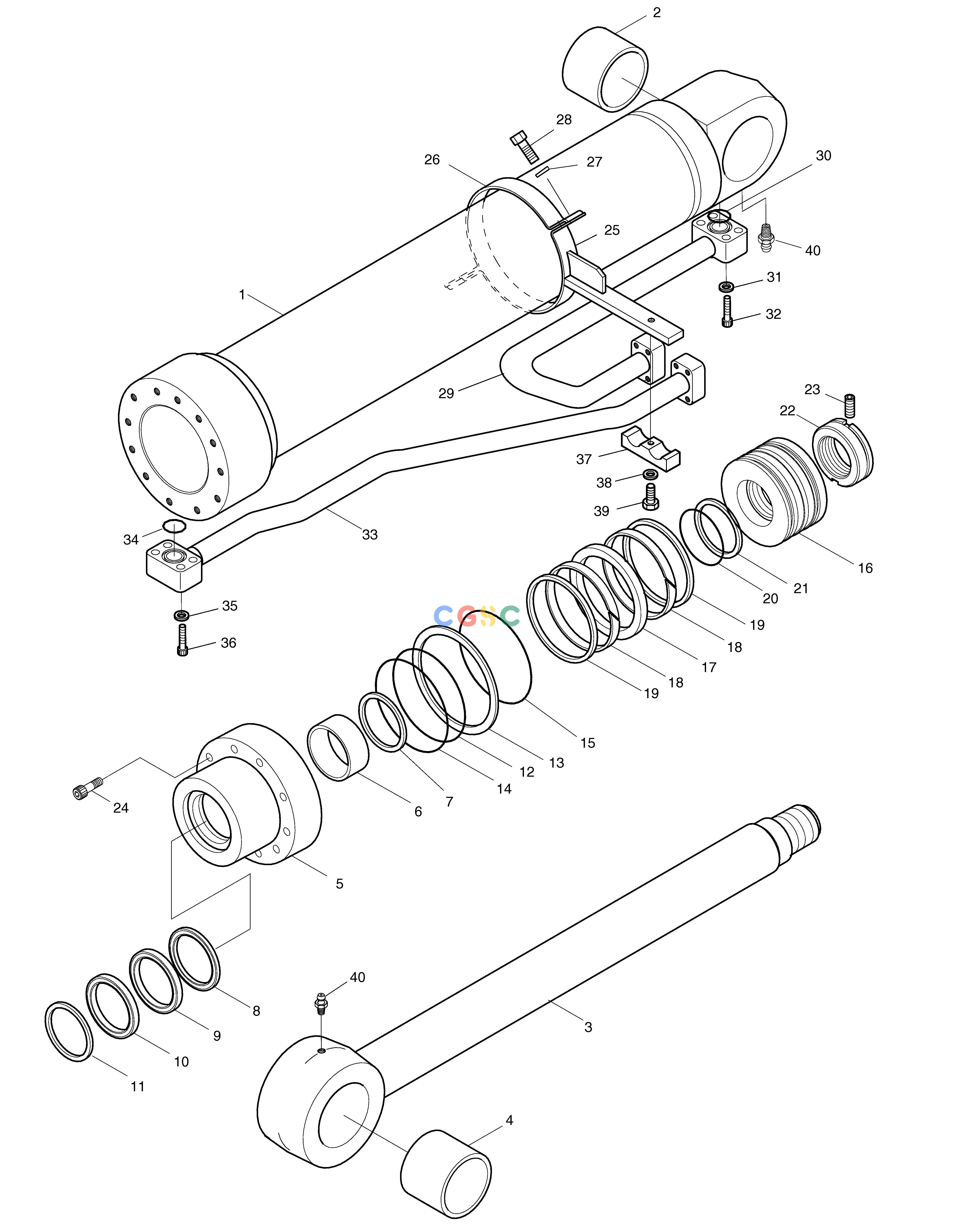 斗山零件查询BOOM CYLINDER-R.H SOLAR 340LC-V Doosan parts catalog online