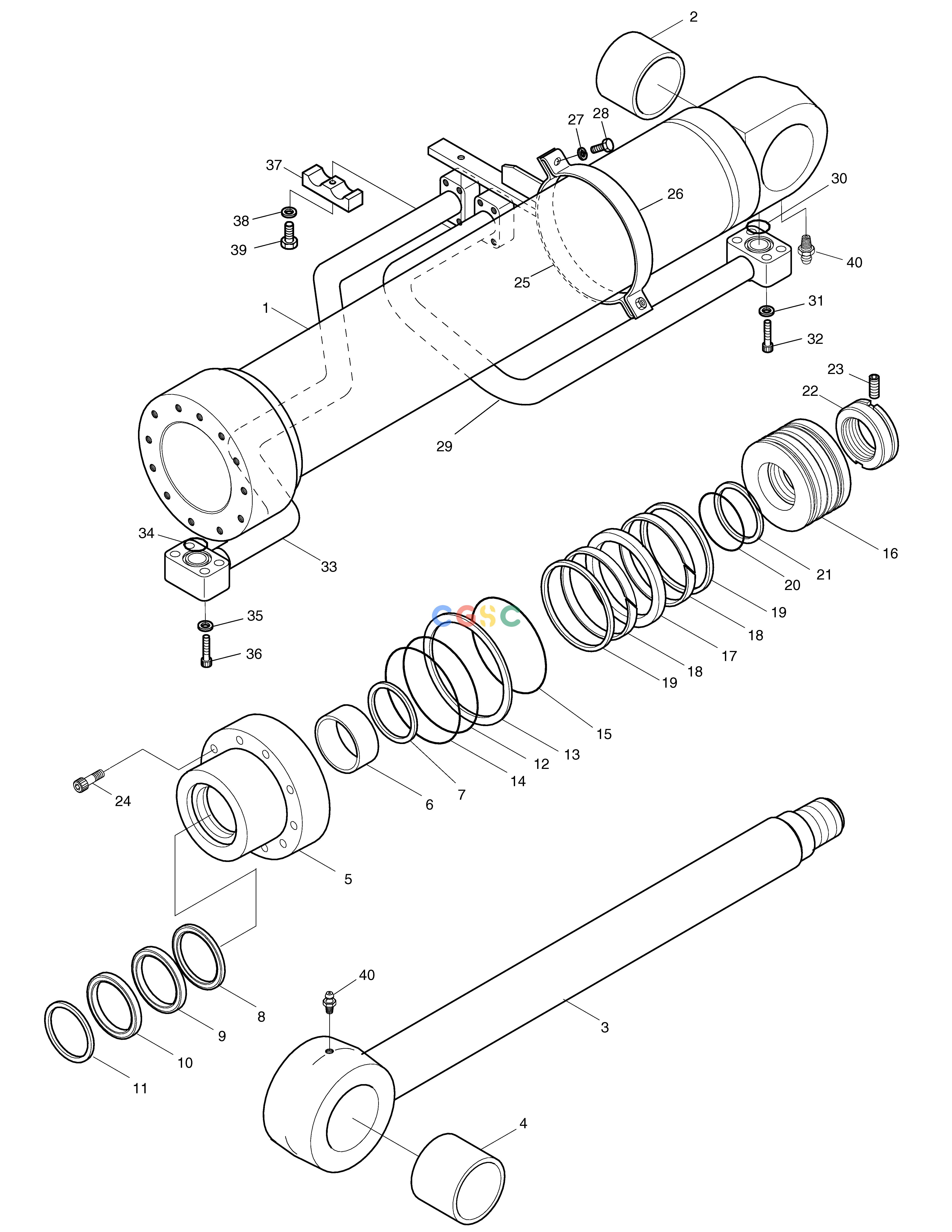 斗山零件查询BOOM CYLINDER-L.H SOLAR 340LC-V Doosan parts catalog online