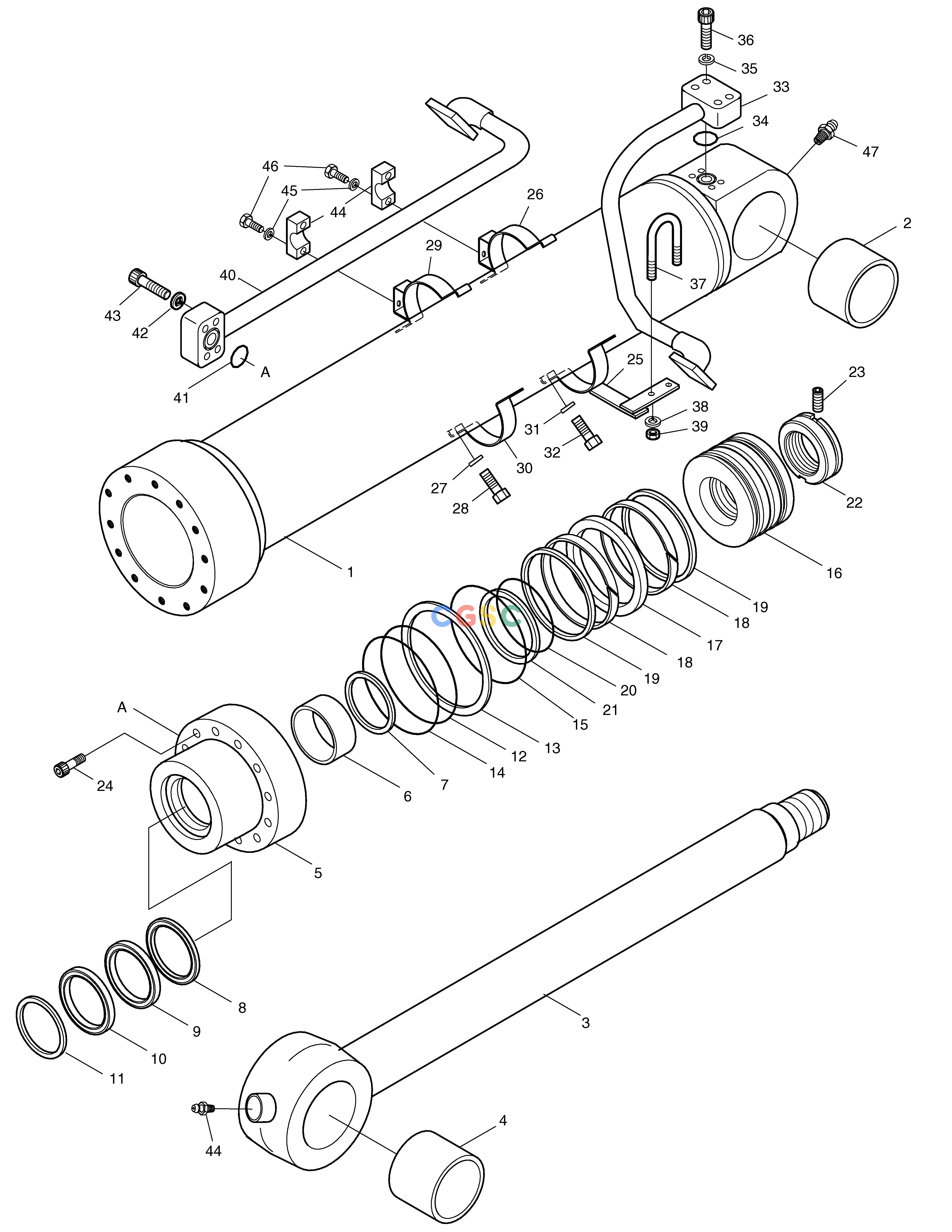 斗山零件查询BUCKET CYLINDER SOLAR 340LC-V Doosan parts catalog online