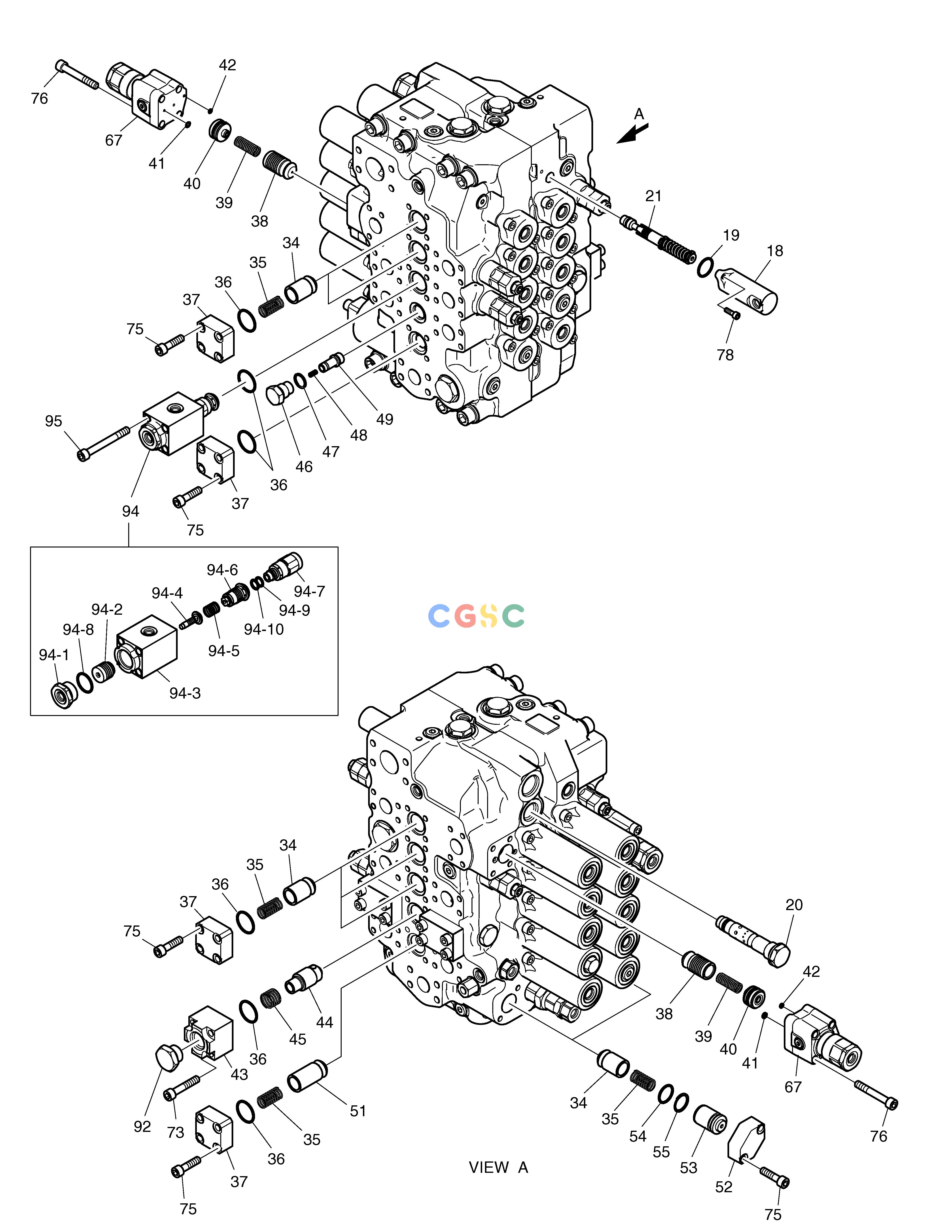 斗山零件查询CONTROL VALVE(3) - KVMG270 SOLAR 340LC-V Doosan parts catalog online