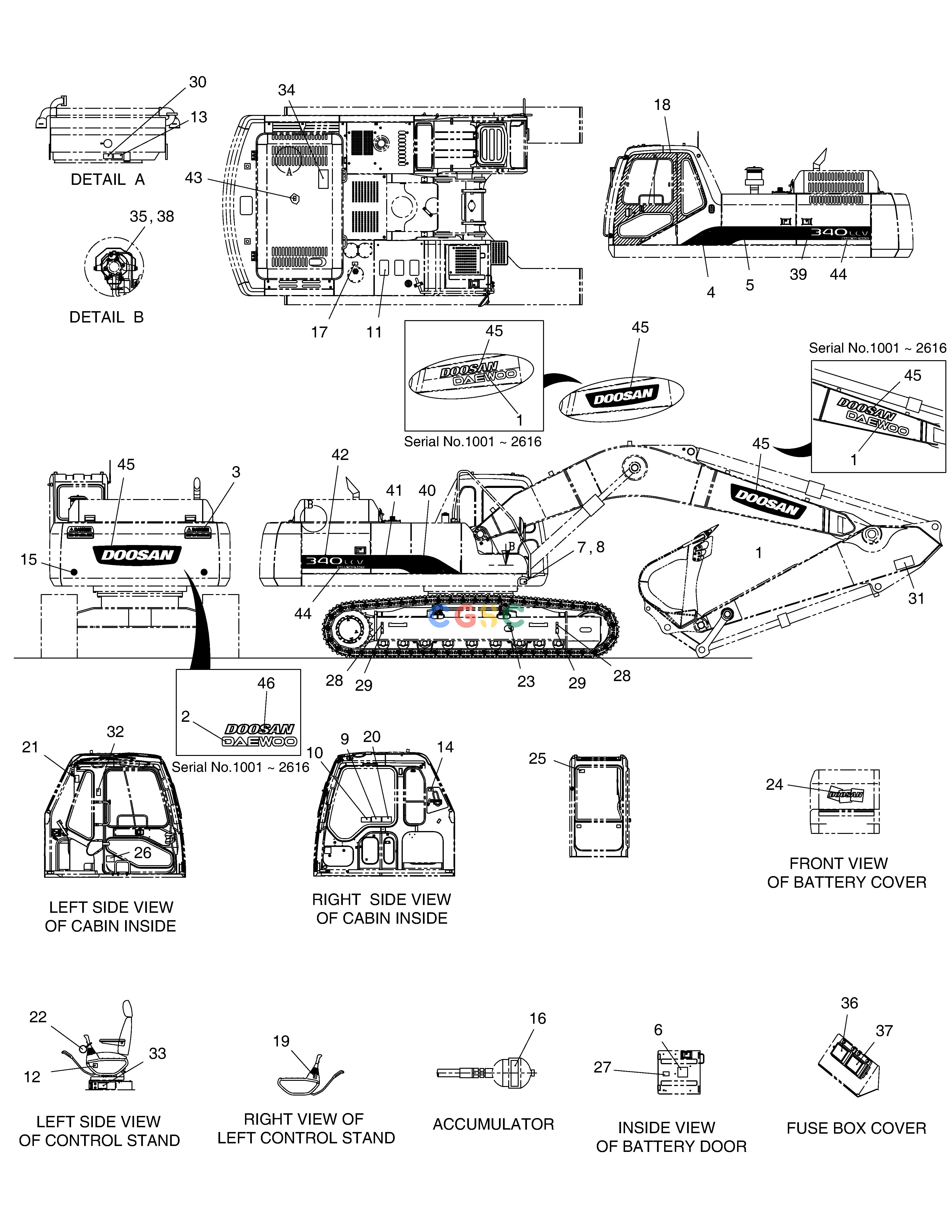 斗山零件查询NAME PLATE-ENGLISH SOLAR 340LC-V Doosan parts catalog online