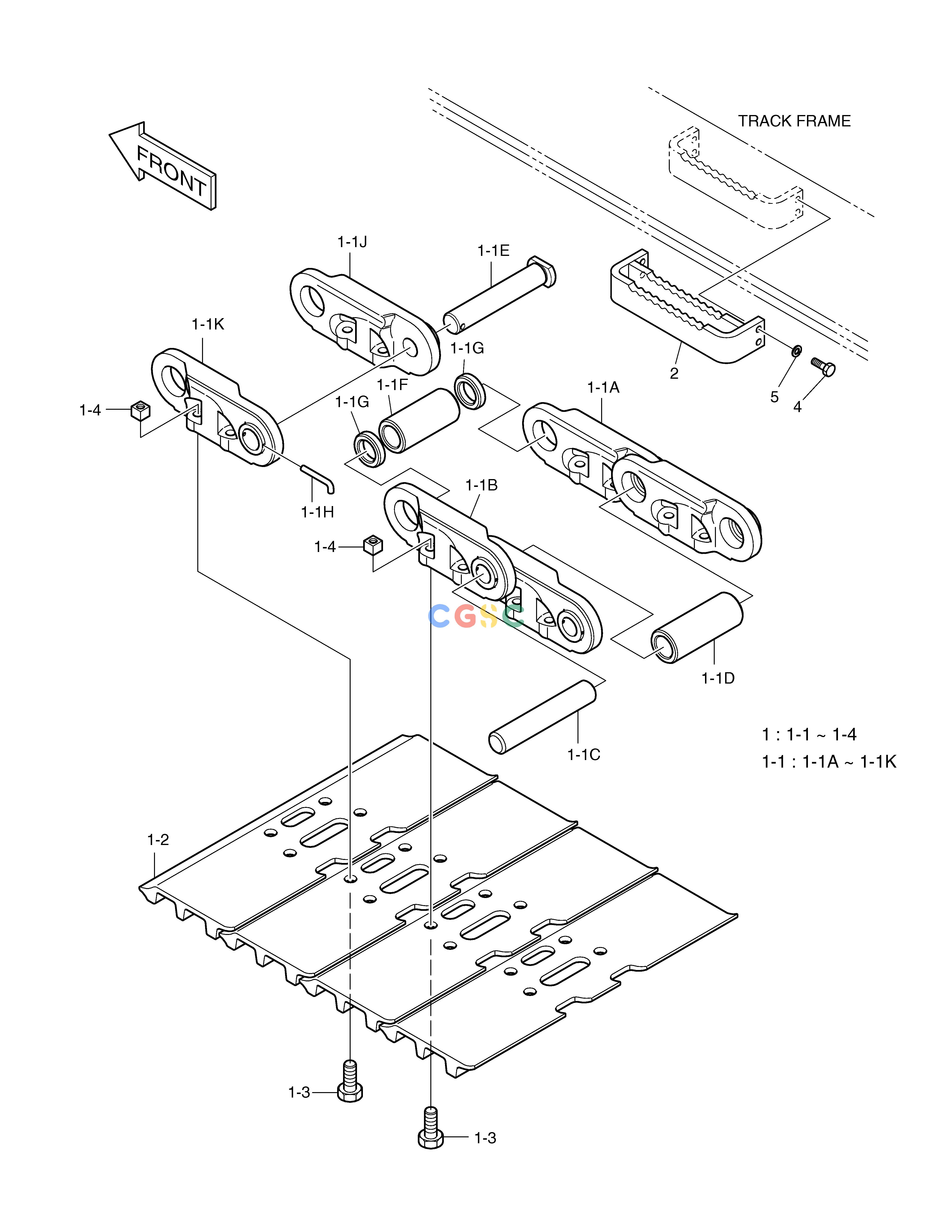 斗山零件查询TRACK SHOE-OPT. SOLAR 340LC-V Doosan parts catalog online