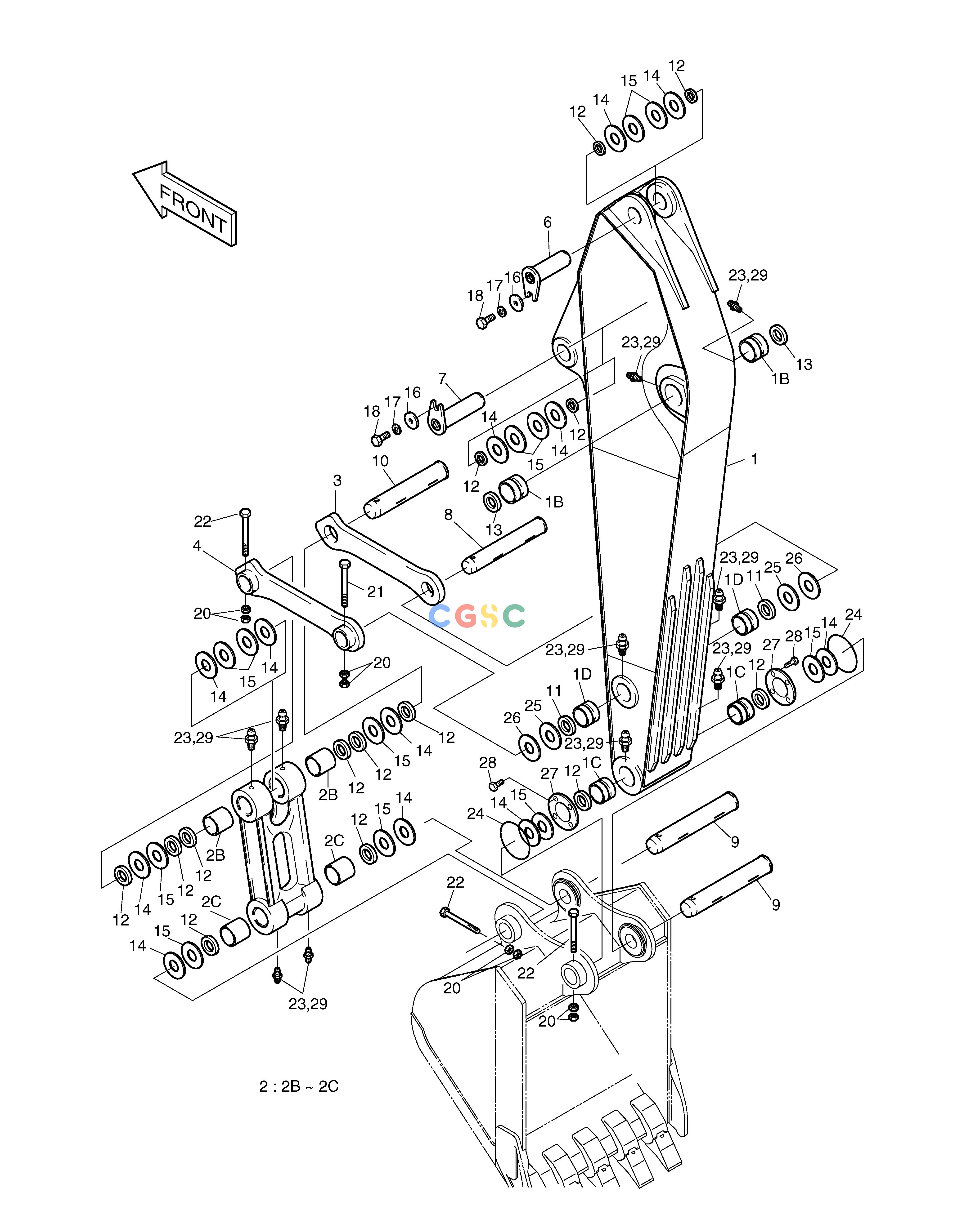 斗山零件查询ARM-2.6m SOLAR 340LC-V Doosan parts catalog online