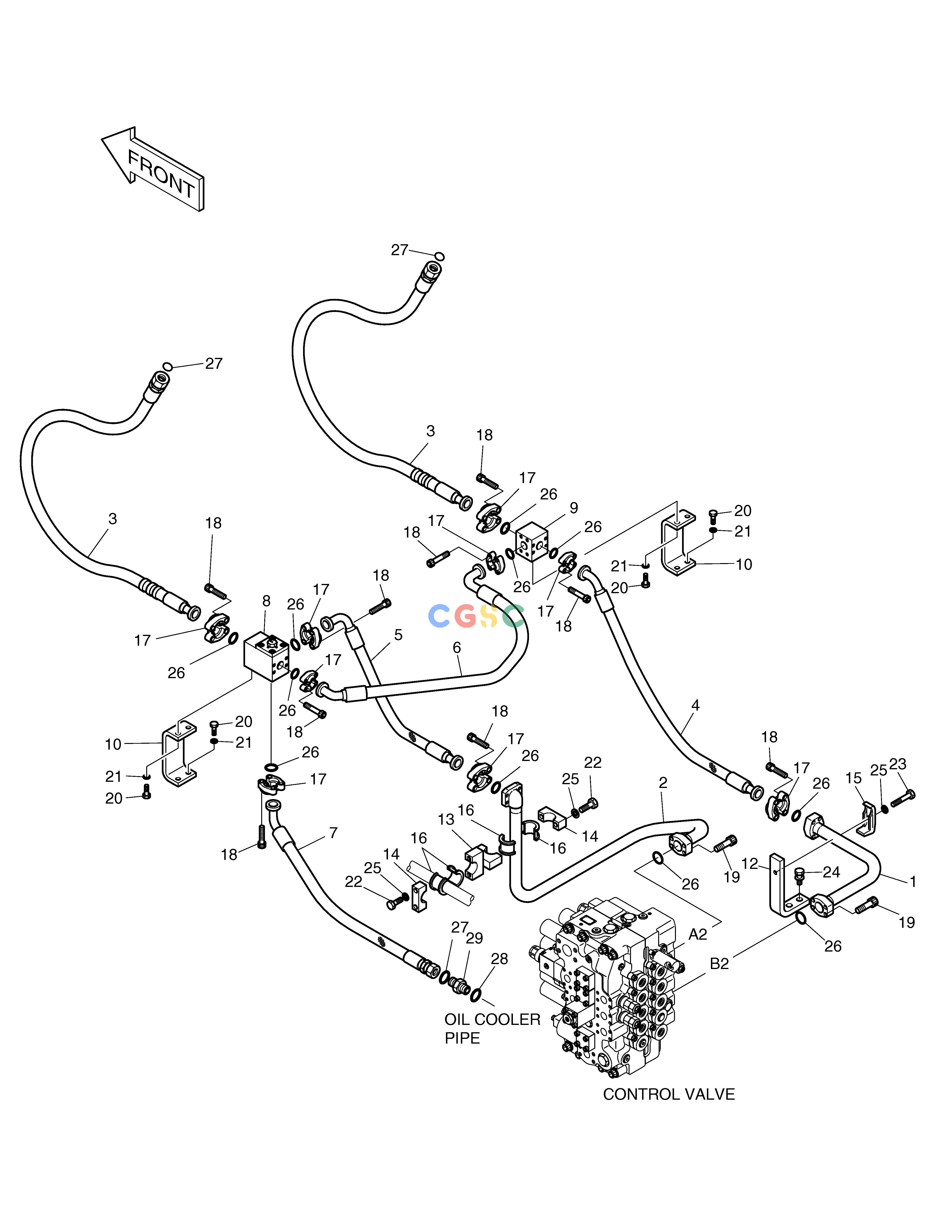 斗山零件查询MAIN PIPING-ONE & TWO WAY SOLAR 340LC-V Doosan parts catalog online