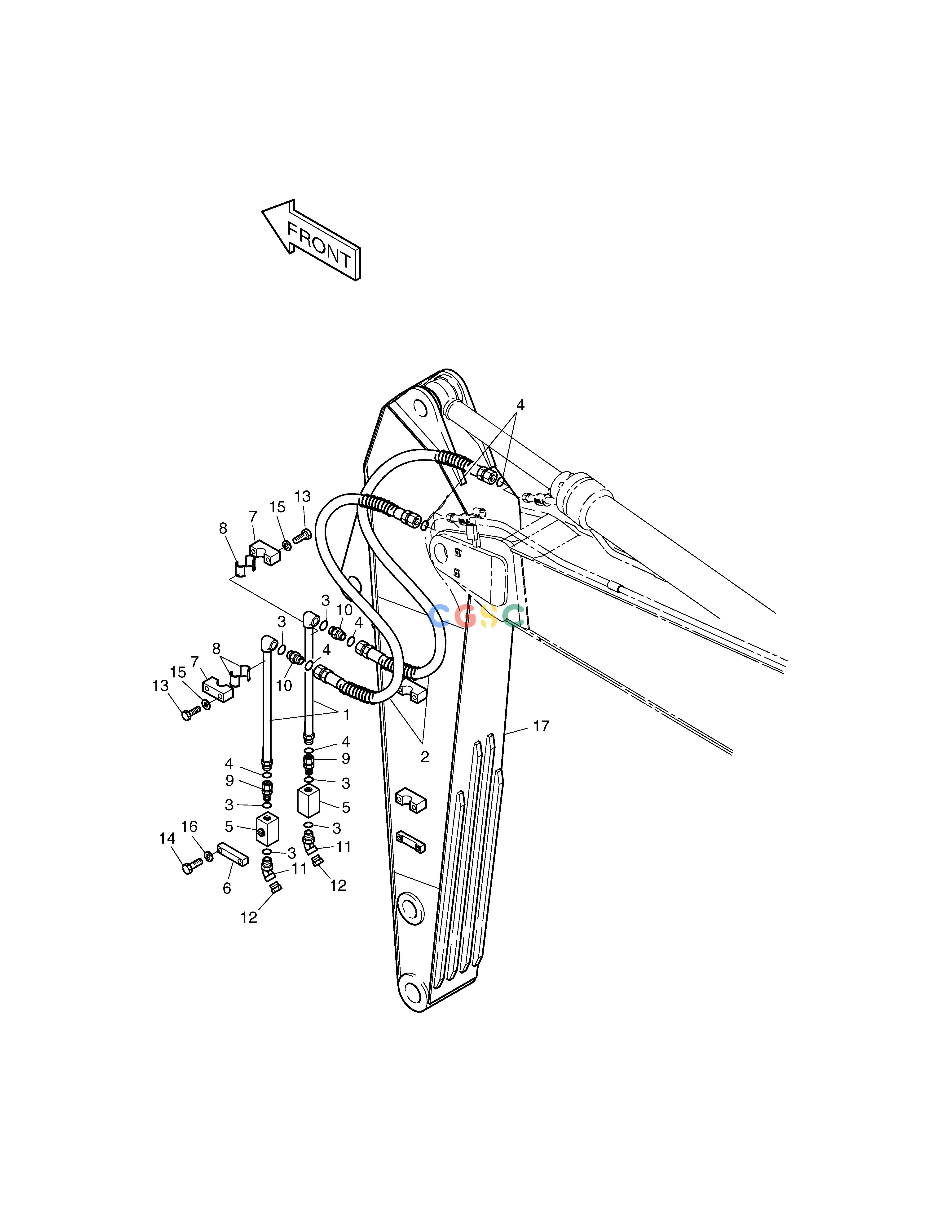 斗山零件查询ARM PIPING-ARM 3.2m(ONE & TWO WAY) SOLAR 340LC-V Doosan parts catalog online