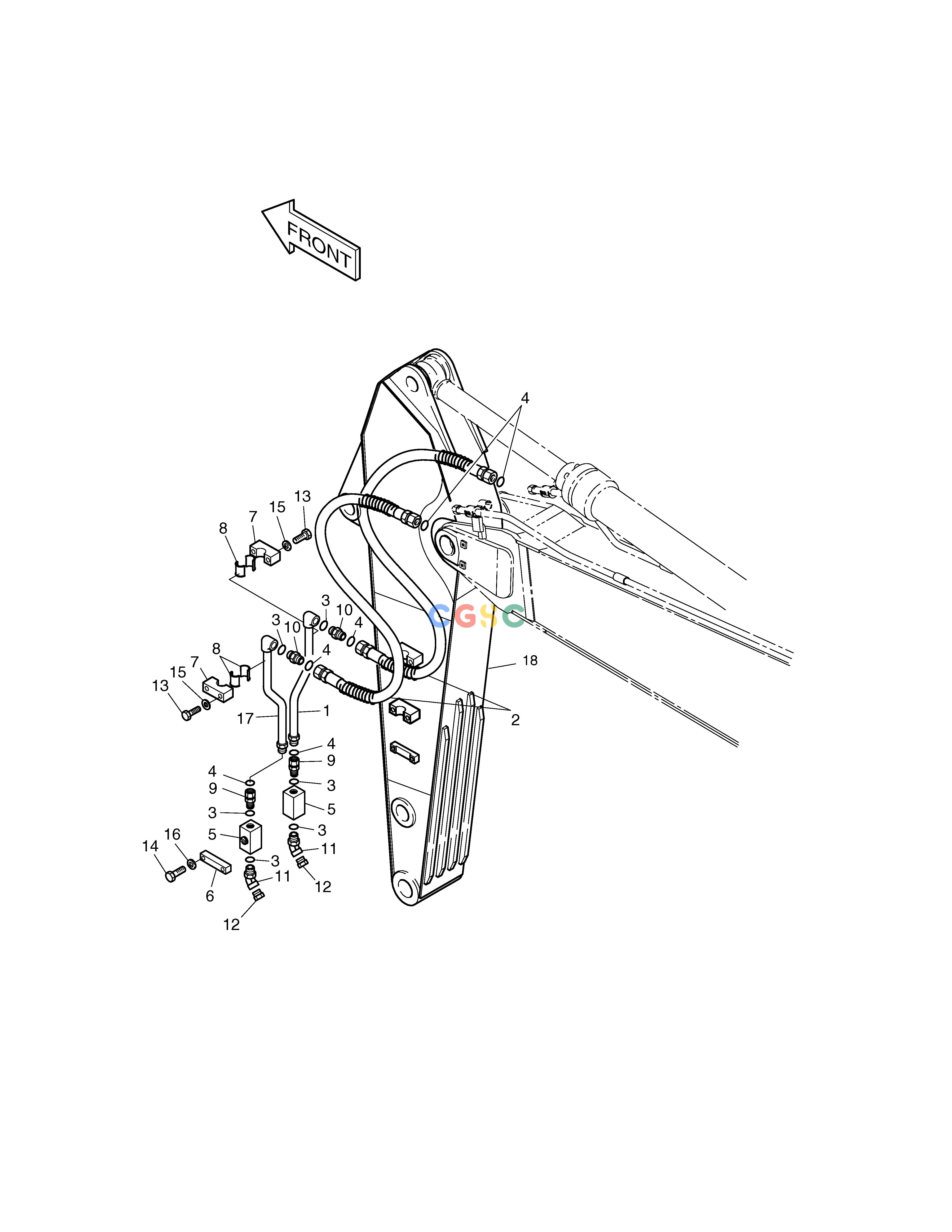 斗山零件查询ARM PIPING-ARM 2.6m(ONE & TWO WAY) SOLAR 340LC-V Doosan parts catalog online
