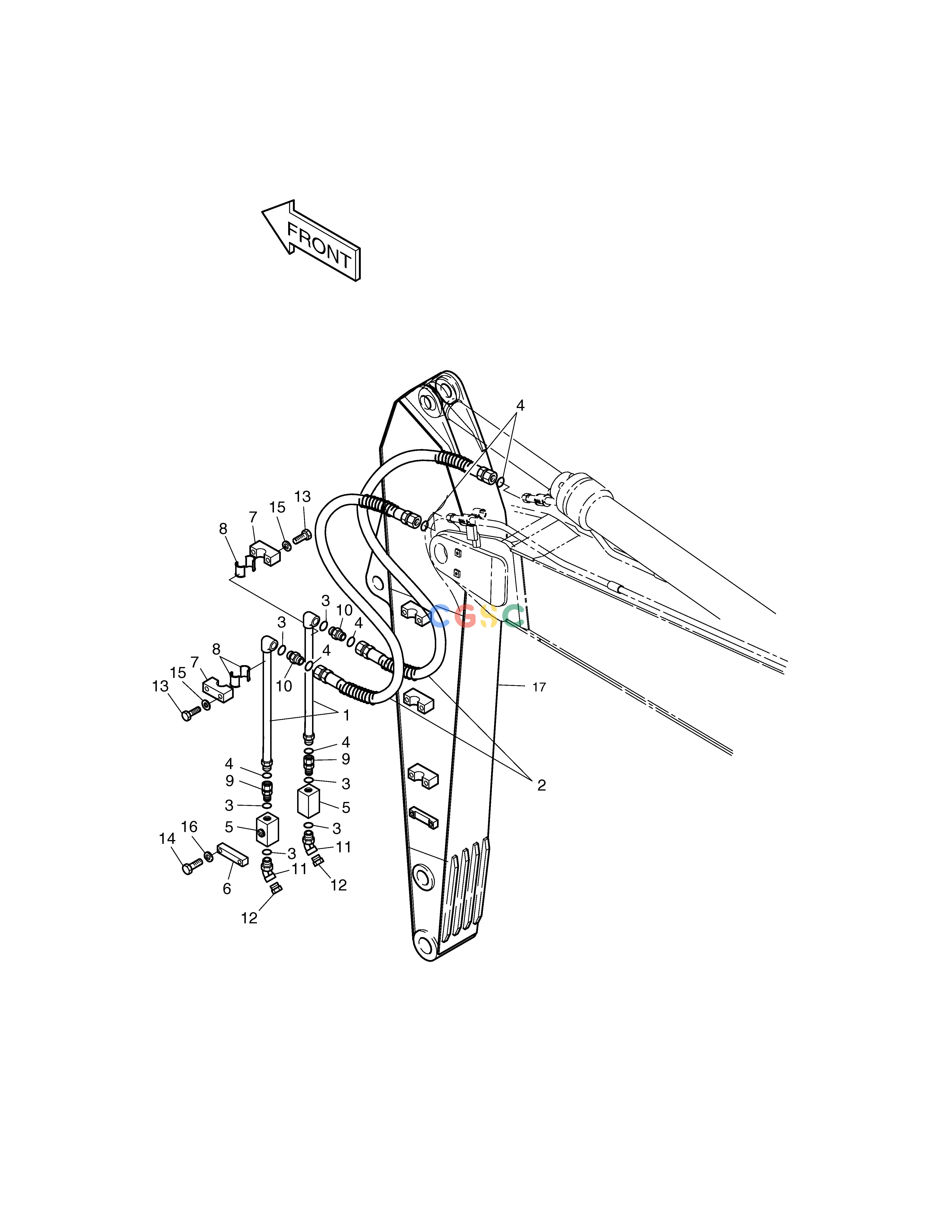 斗山零件查询ARM PIPING-ARM 4.0m(ONE & TWO WAY) SOLAR 340LC-V Doosan parts catalog online