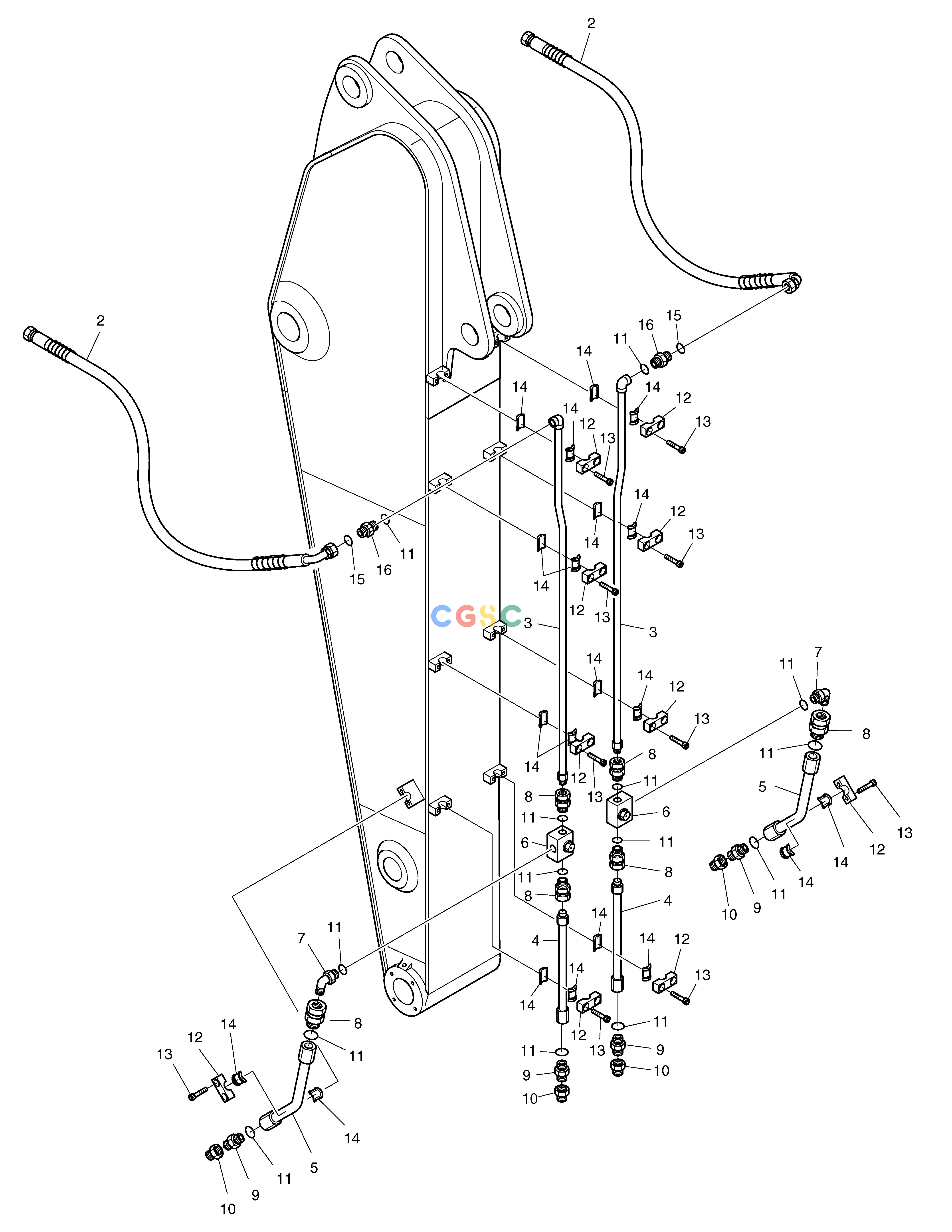 斗山零件查询ARM PIPING-3.2m-ROTATING & TILTING SOLAR 340LC-V Doosan parts catalog online