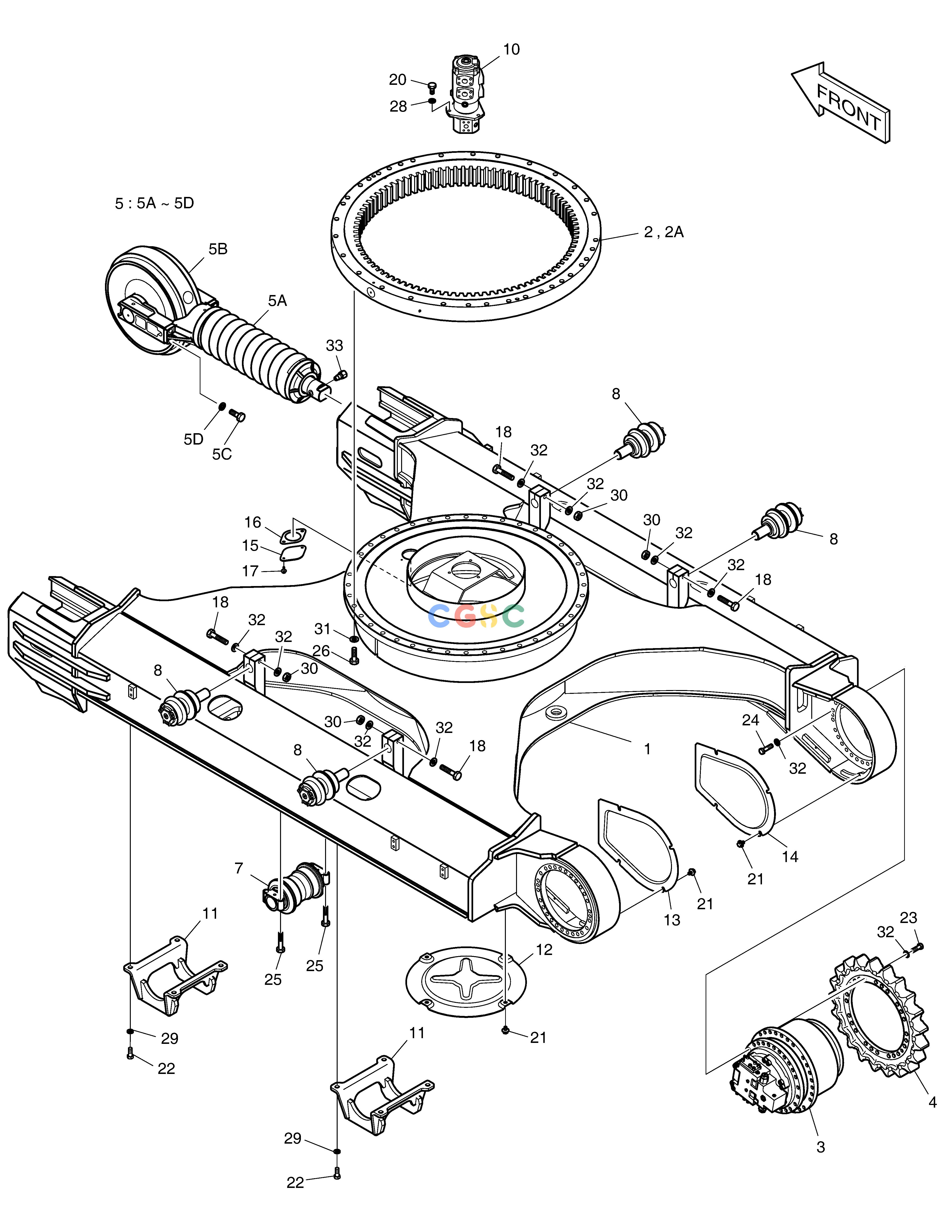斗山零件查询TRACK FRAME - INDIA SOLAR 340LC-V Doosan parts catalog online